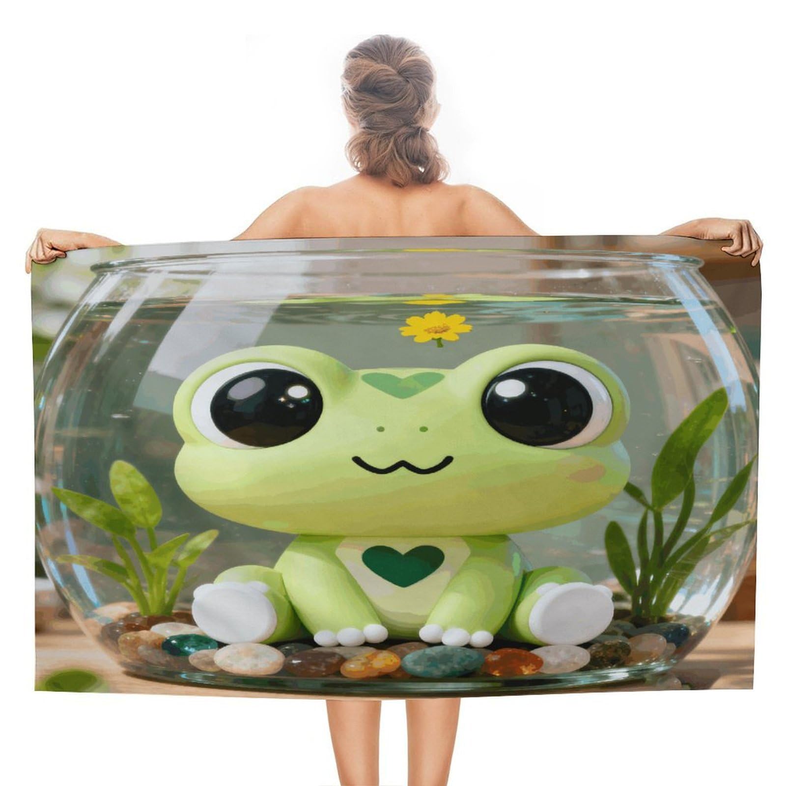 VstaDank Frog Bath Towel Stylish Double-Faced Pile Travel Towel Soft Absorbent Beach Towel for Pool Swim Sports Camping Adults Gift 51X31 Inch