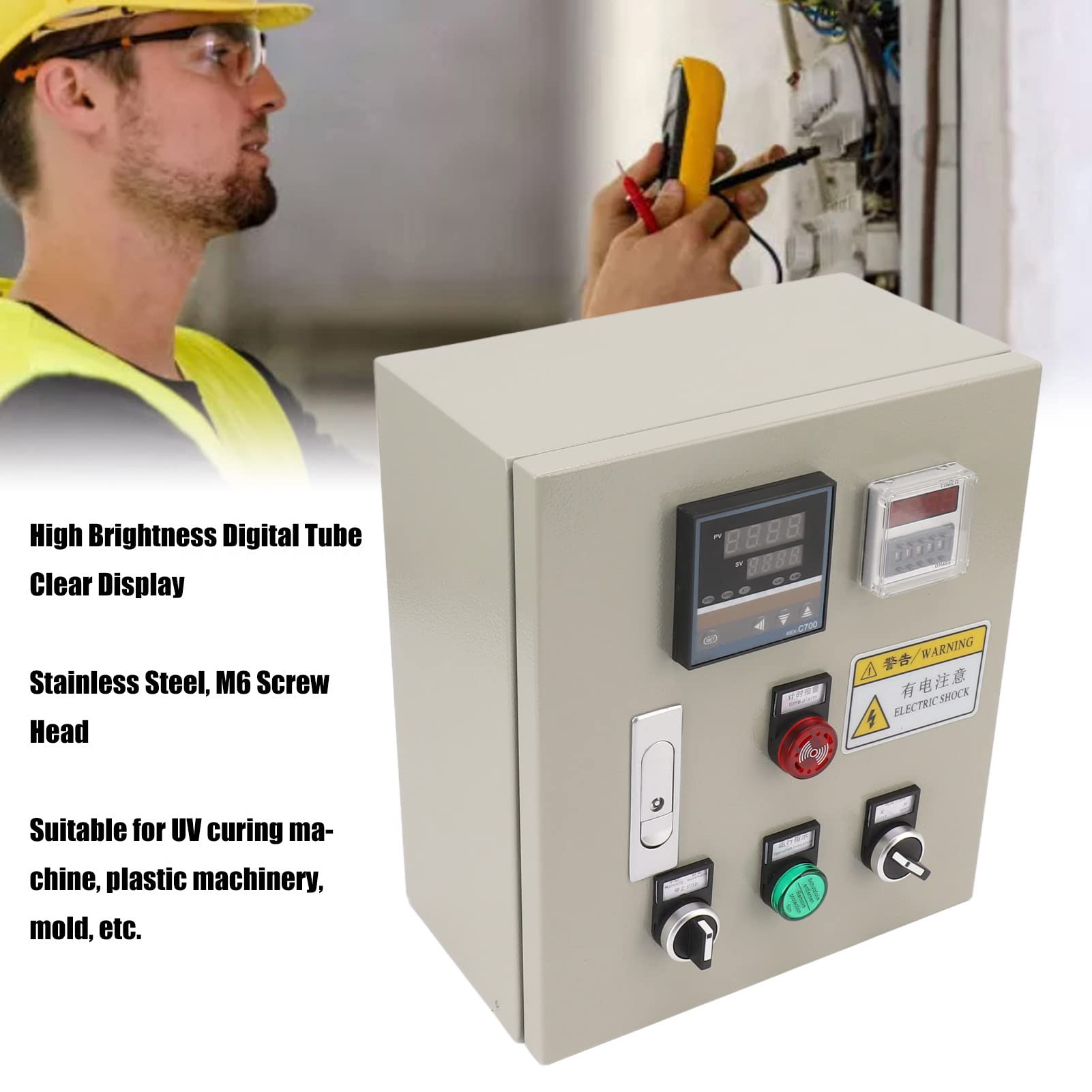 Generic Kontroler Temperatury, Kontroler Temperatury Kontrolera PID z termoparą 0–400 ℃ Cyfrowa Kontrola PID 380V AC 15kW Pudełko Temperaturowe
