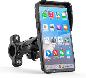 Tela sensível ao toque CarPlay de motocicleta HD de 12,7 cm, sistema de navegação GPS com Apple Carplay e Android Auto, tela portátil para reprodução de carro com Bluetooth duplo, navegação, controle