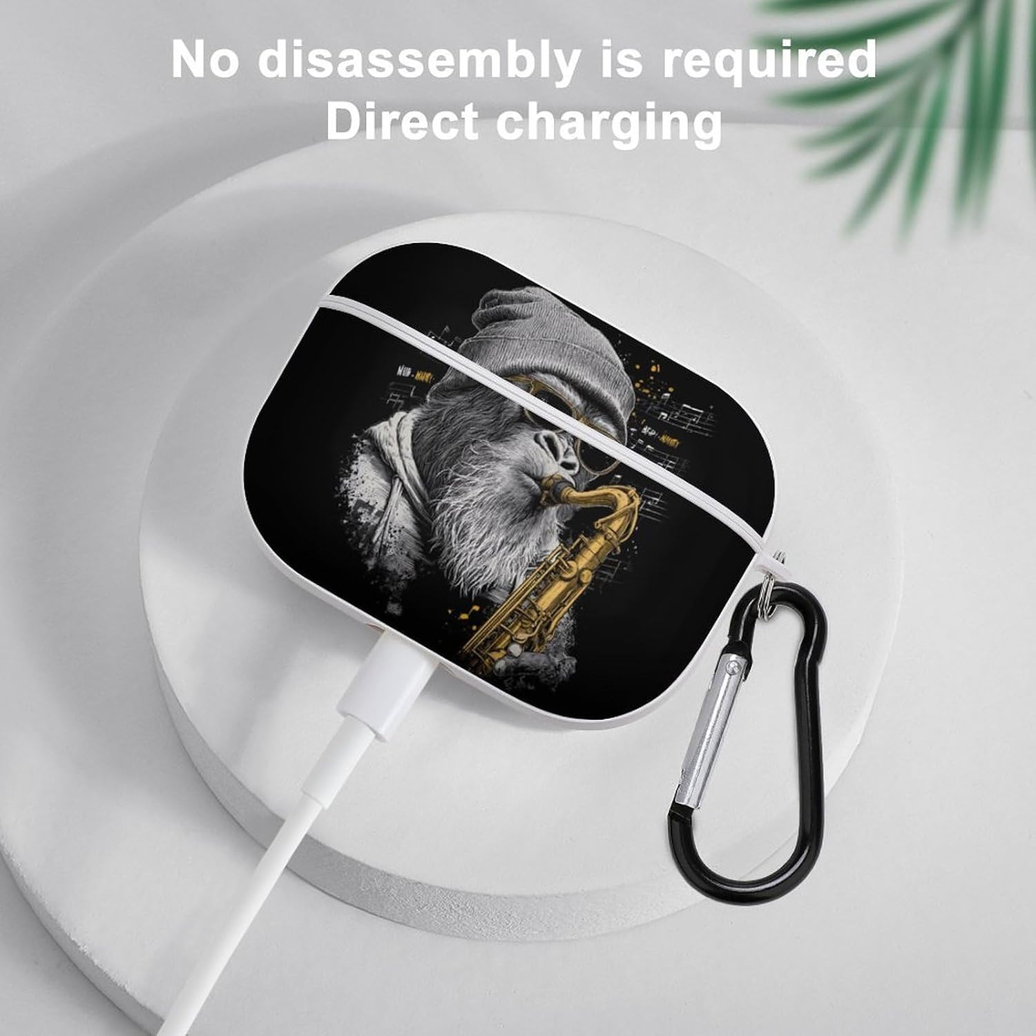 Sasquatch Bigfoot Music Player Cute Case Compatible with AirPods Pro Protective Cover with Keychain Accessories image 5