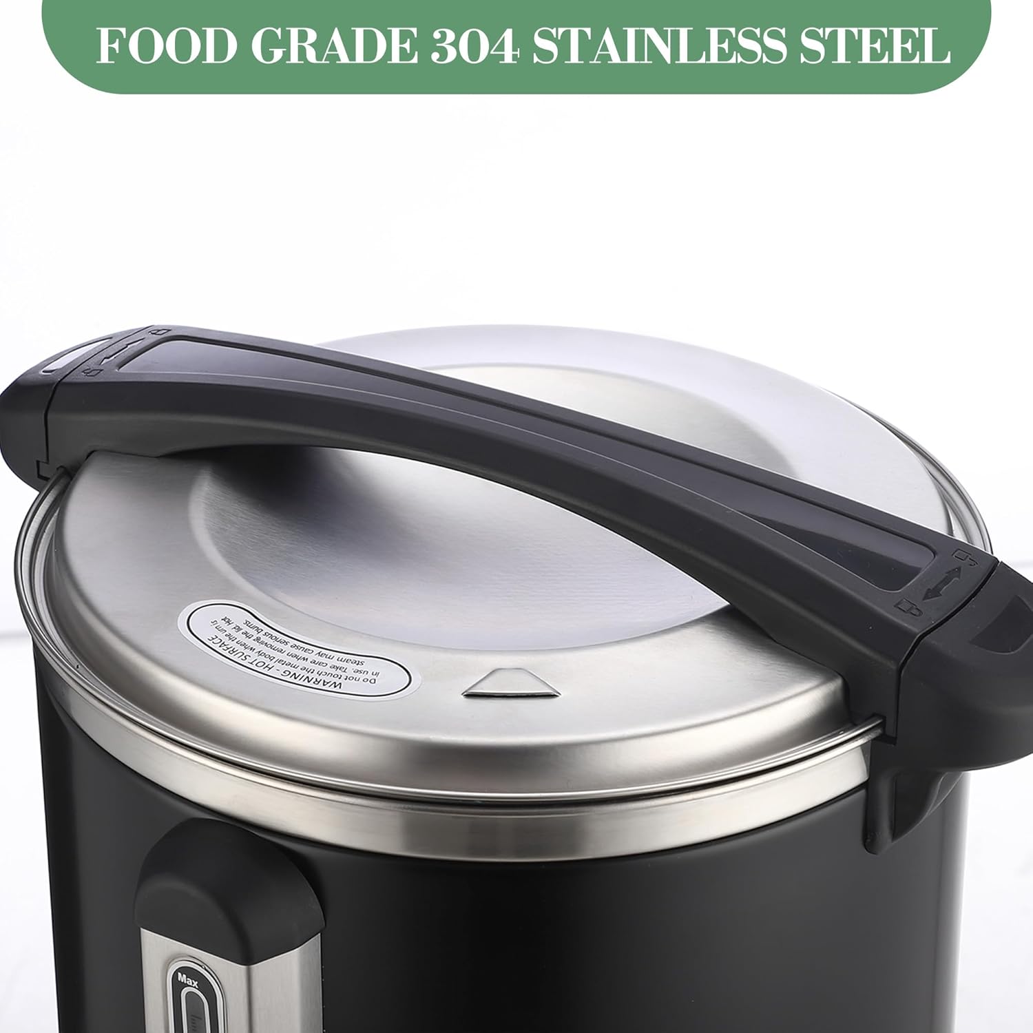 120 Cup Coffee Urn, 18L/4.8 Gal Stainless Steel Commercial Coffee Maker, Double Wall Hot Beverage Dispenser with Auto Temp Control Faucet for Buffet, Catering, Wedding, Events - Image 3