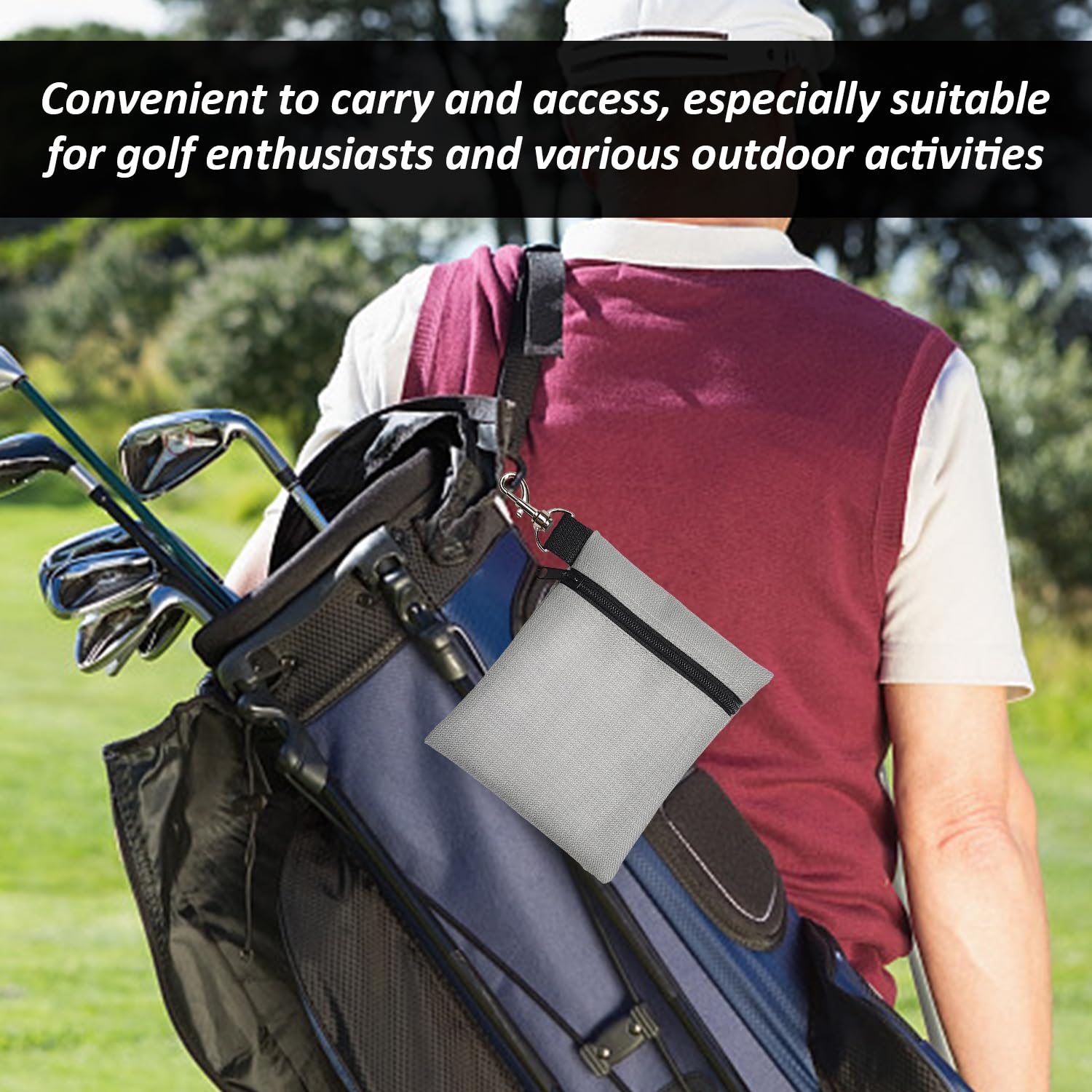 3 Piezas De Bolsa De Memoria De Golf, Bolsillo Portátil De Cola De Golf, Bolso De Oxford-Fabric, Bolsa De Almacenamiento Multipropósito.