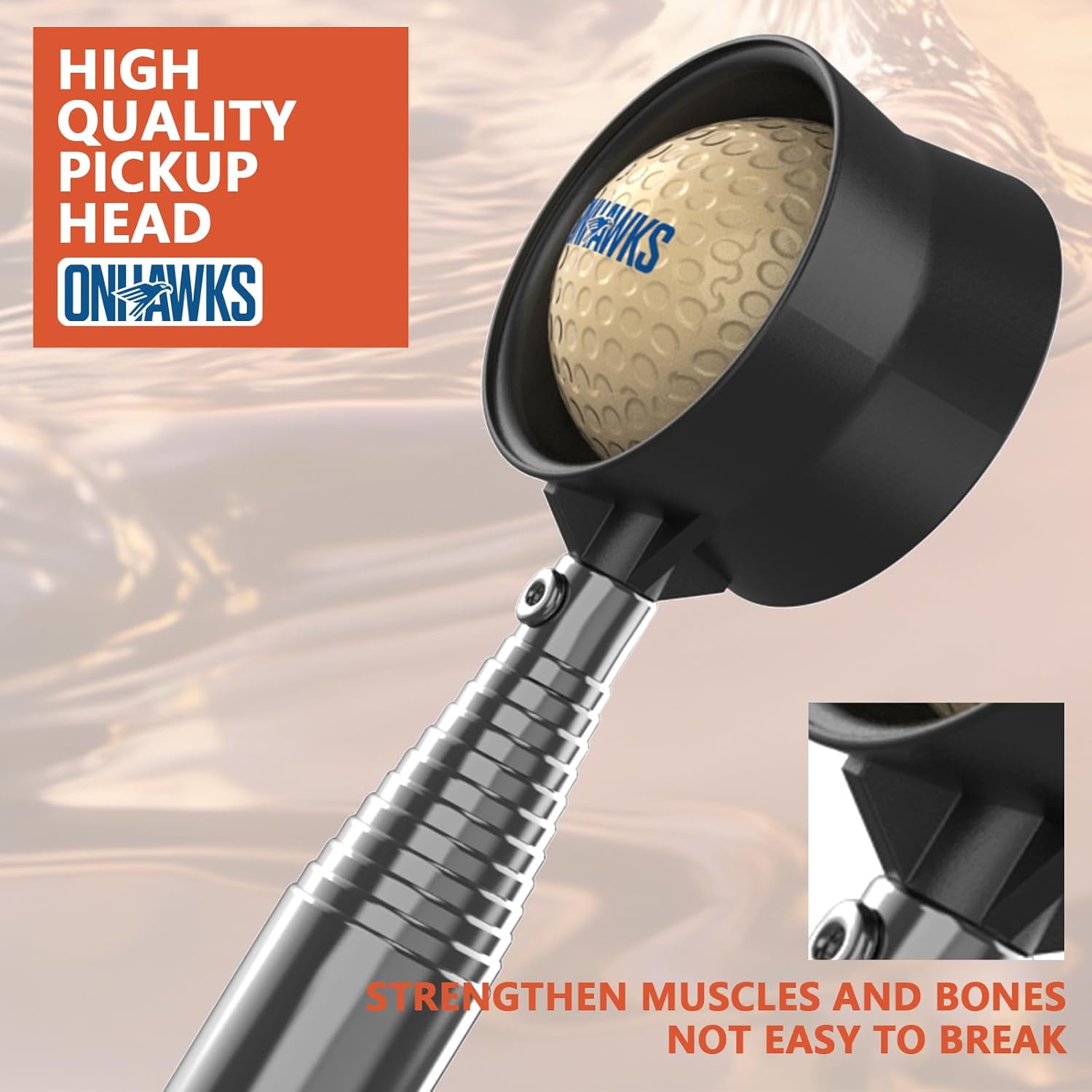 Golf Ball Retriever for Water,Telescopic 12Ft/9Ft Stainless Steel Shaft Two-Sided Easy Pick Up Balls,Unbreakable Head Retriever Tool Golf Accessories Golf Gift for Men