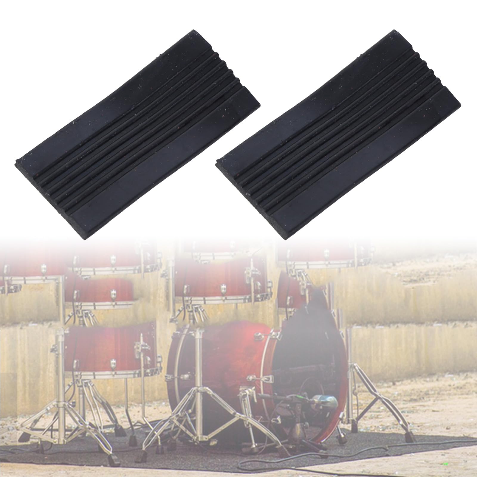 mioosho 2Pcs Bass Drum Hoop Guard Rubber Hoop Protector Insert Kicks Drum Rims Protector NonSlip Drum Accessories Easy to Use