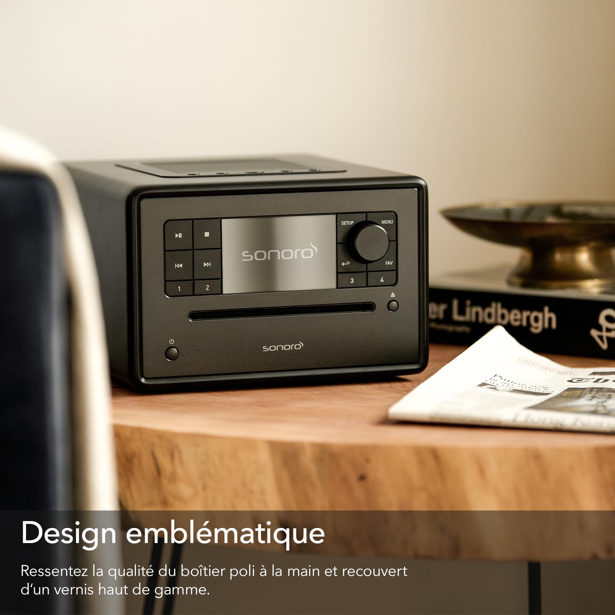 sonoro Elite Internetradio avec lecteur CD (FM, DAB Plus, podcasts, Spotify, Amazon Music, Deezer) Noir mat