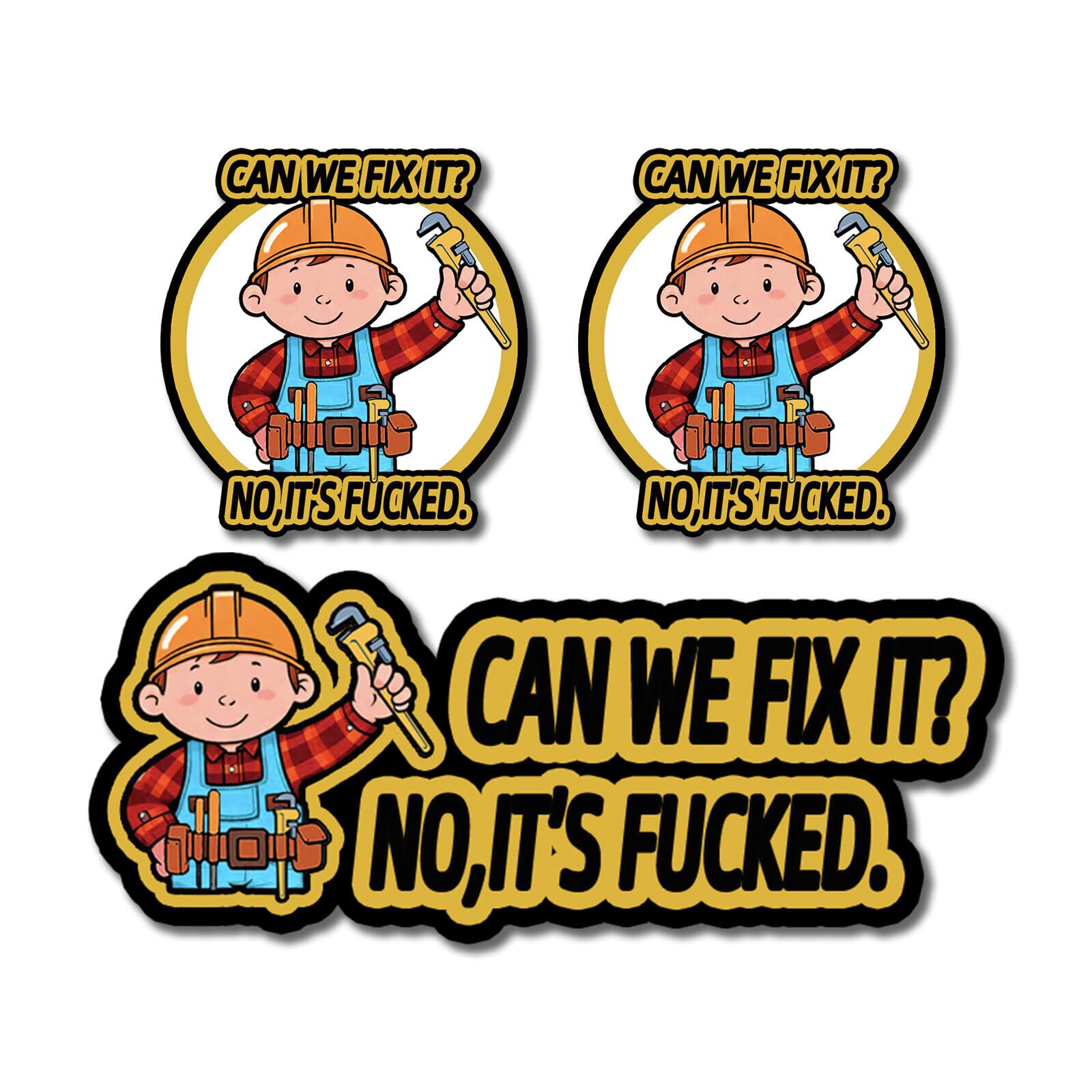 Snapklik.com : Reflective Funny Hardhat Sticker, Can We Fix It Hard Hat ...