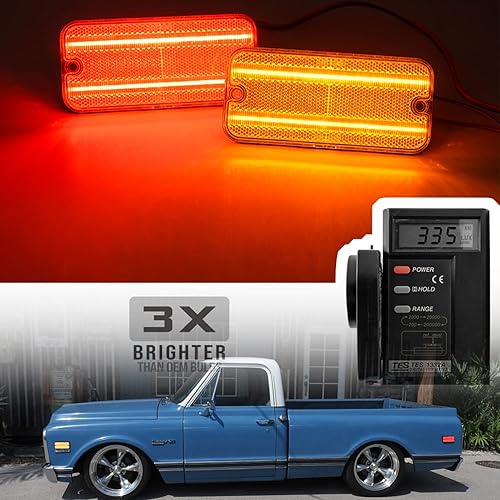 Miniatura 2 de Luces de posición laterales LED de repuesto para camionetas Chevy C/K 1968-1972 1968-1995 Serie G G10 G20 Van ámbar delanteras y traseras rojas