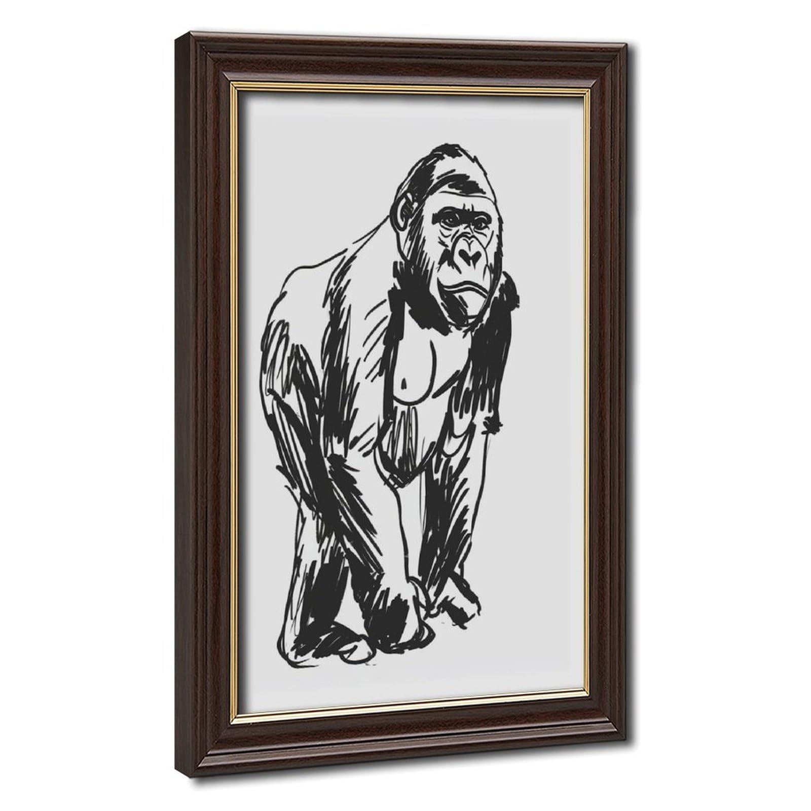 Bareronor Interesting Gorilla Poster Canvas Poster Bedroom Decor Landscape Office Room Decor Gift 24" L X 36" W