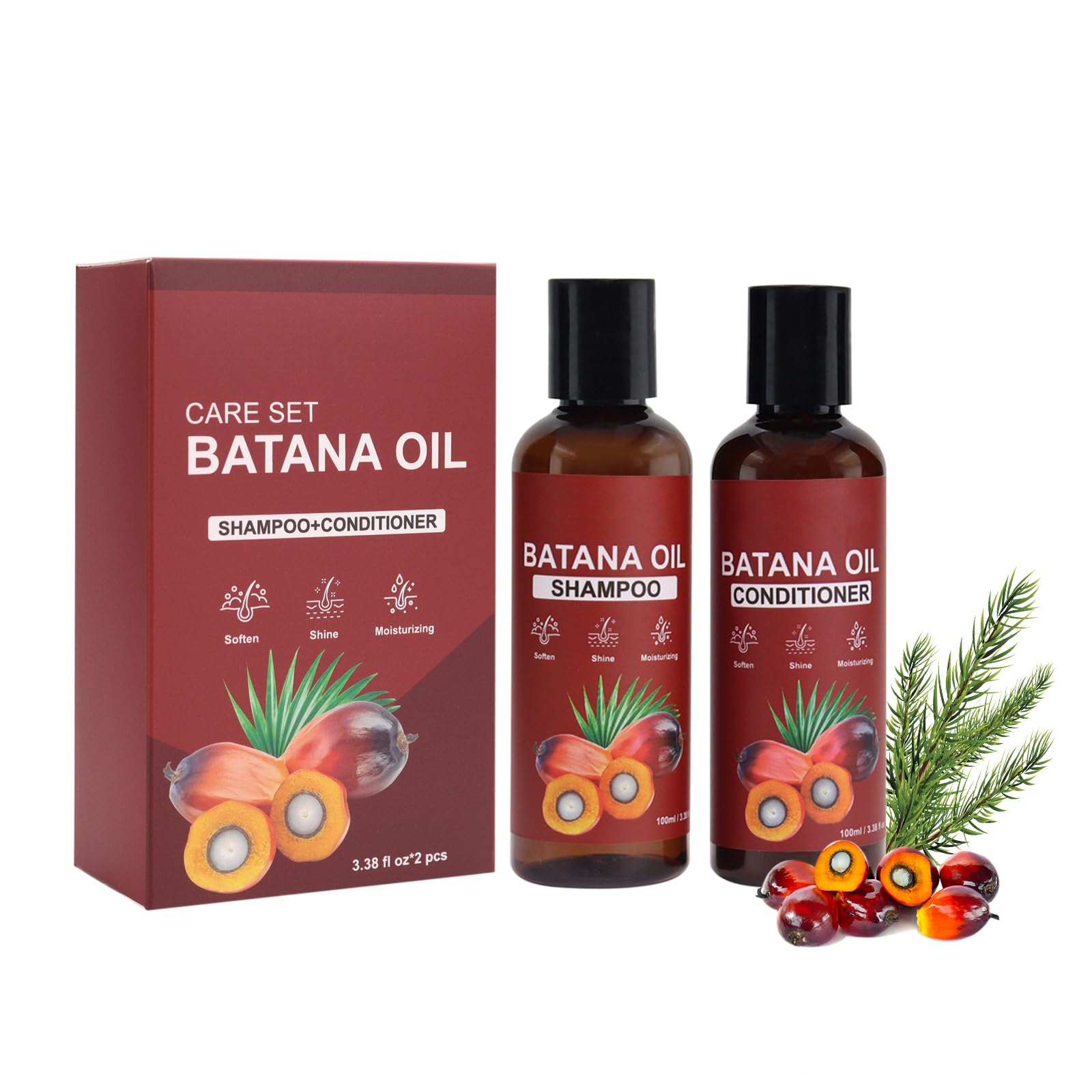 Hotiary Batana Oil Shampoo & Conditioner for Hair Growth, Clarifying Hair Growth Treatment for Thinning Hair, Repairs Damaged Hair & Nourishes for All