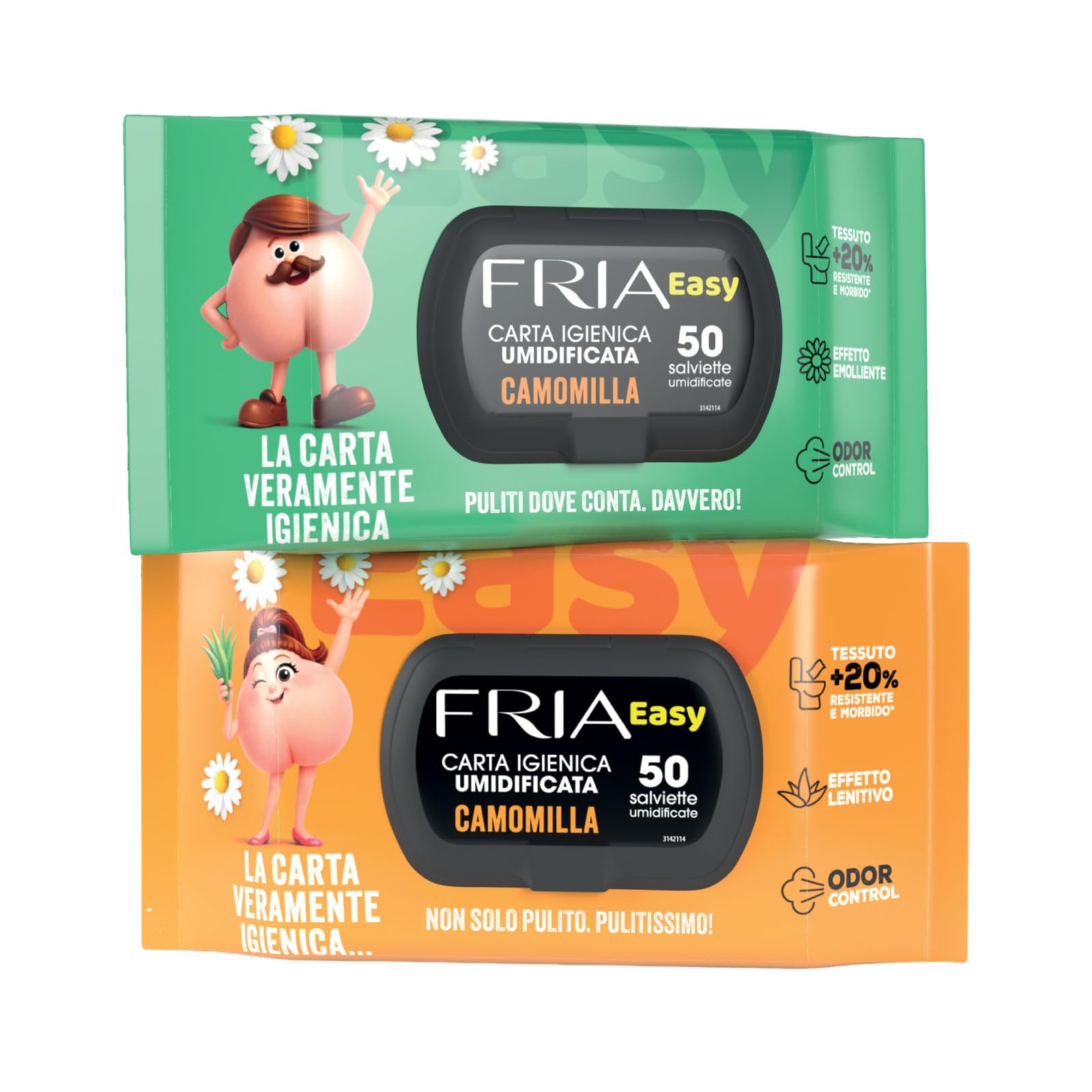 Fria Papel higiénico Easy Wet, 50 toallitas