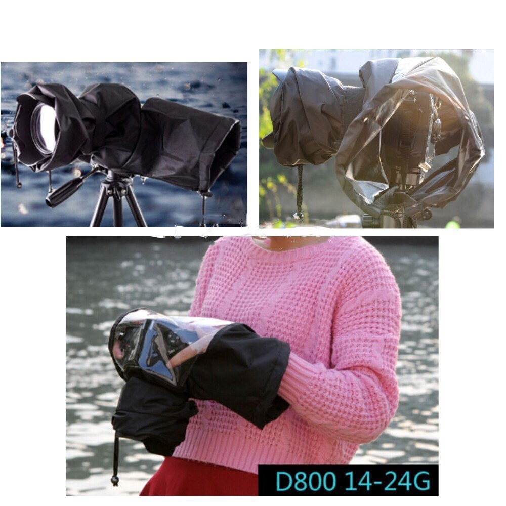 JZK Caméra Couverture Anti-Pluie Protecteur Étanche Housse pour appareils Photo Reflex numériques DSLR + Lens Total jusqu'à 32cm de Longueur, Canon, Nikon, Sony, Olympus, Panasonic, etc