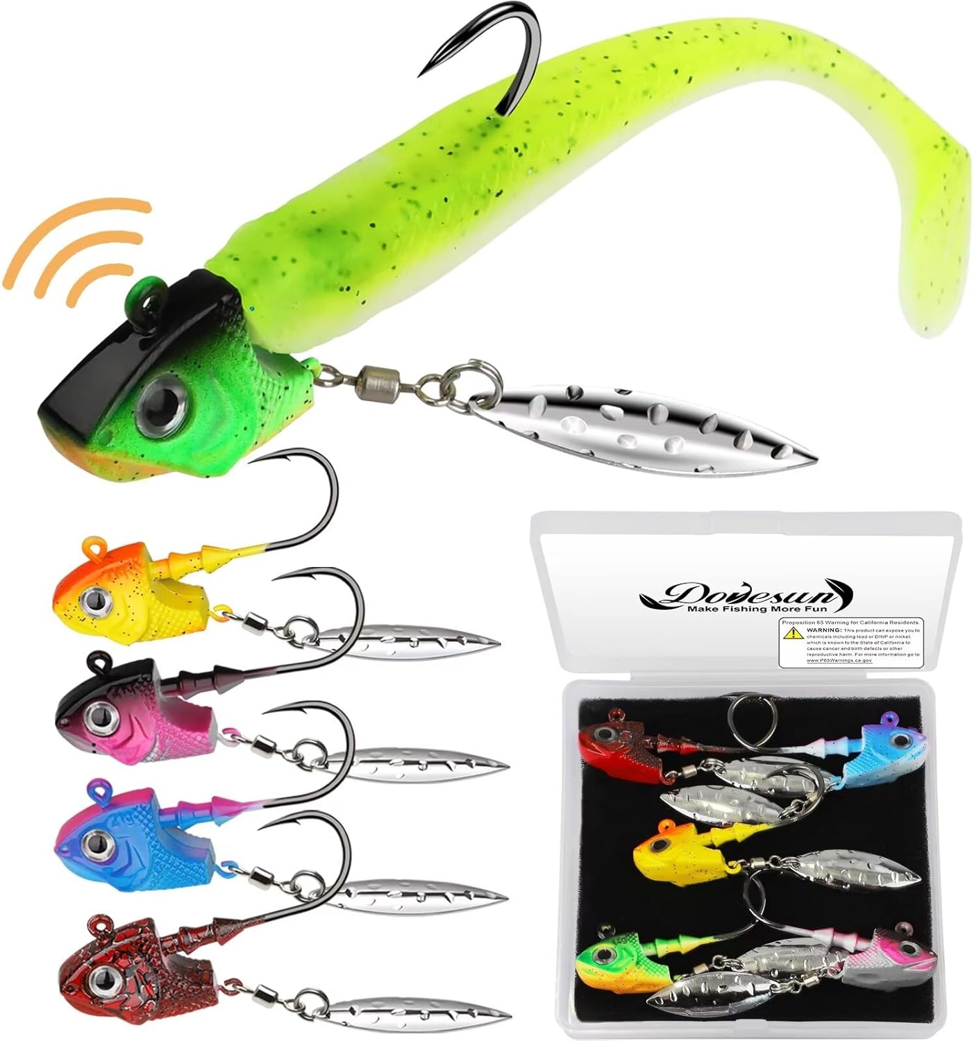Dovesun Underspin Jig Heads Saltwater Fishing Jig Heads