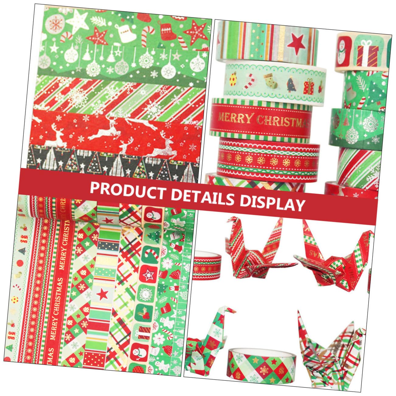 ABOOFAN 36rollos Cinta Washi Decorativa De Tema Navideño para Manualidades y Scrapbooking Diseño Creativo para Decoración Festiva