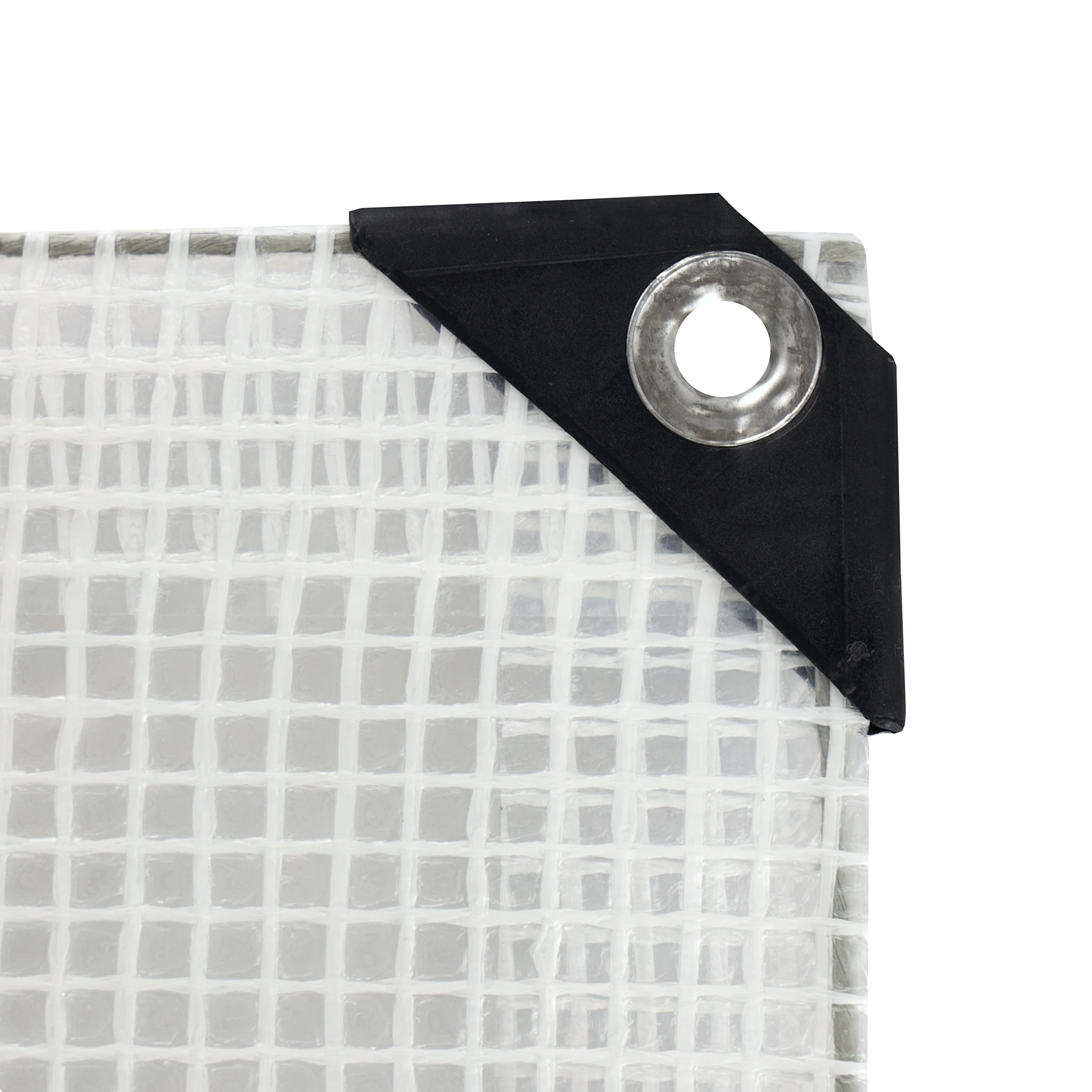 Bortaberg Heavy Duty Tarpaulin, Clear Waterproof Cover with Reinforced Eyelets, 300g/m² PE Sheet for Garden Camping Construction ([m]3x3 || 9.8'x9.8')