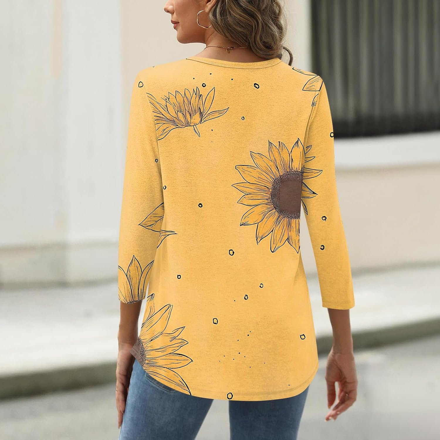 Summer Shirts for Women 3/4 Sleeve Crewneck Tops Dressy Casual Lightweight Workout Blouses Graphic Classy Clothes 2026 - Image 3