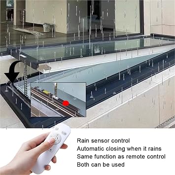 Customizable DoubleGlazed Roof Skylight with Egress Ventilation Electric Rain Sensor Aluminum Frame for Loft Deck & Dark Rooms (80x120cm)