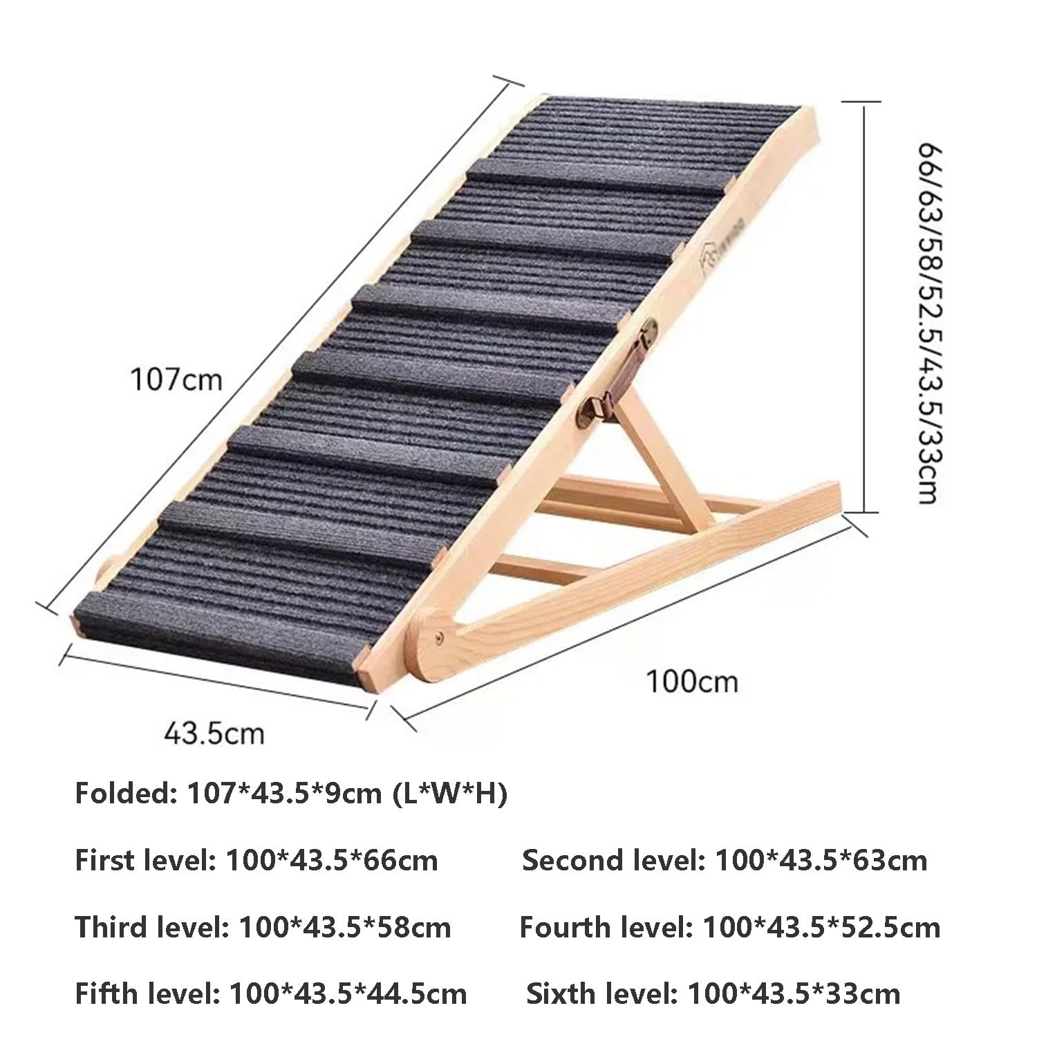 REHOOF Rampa para Perros Grandes De Madera, Plegable Escalera para Perros para Perros Apta, Rampa Perros para Subir Al Sofá, Subir A La Cama, Subir Al Coche,Fácil De Transportar Y Almacenar