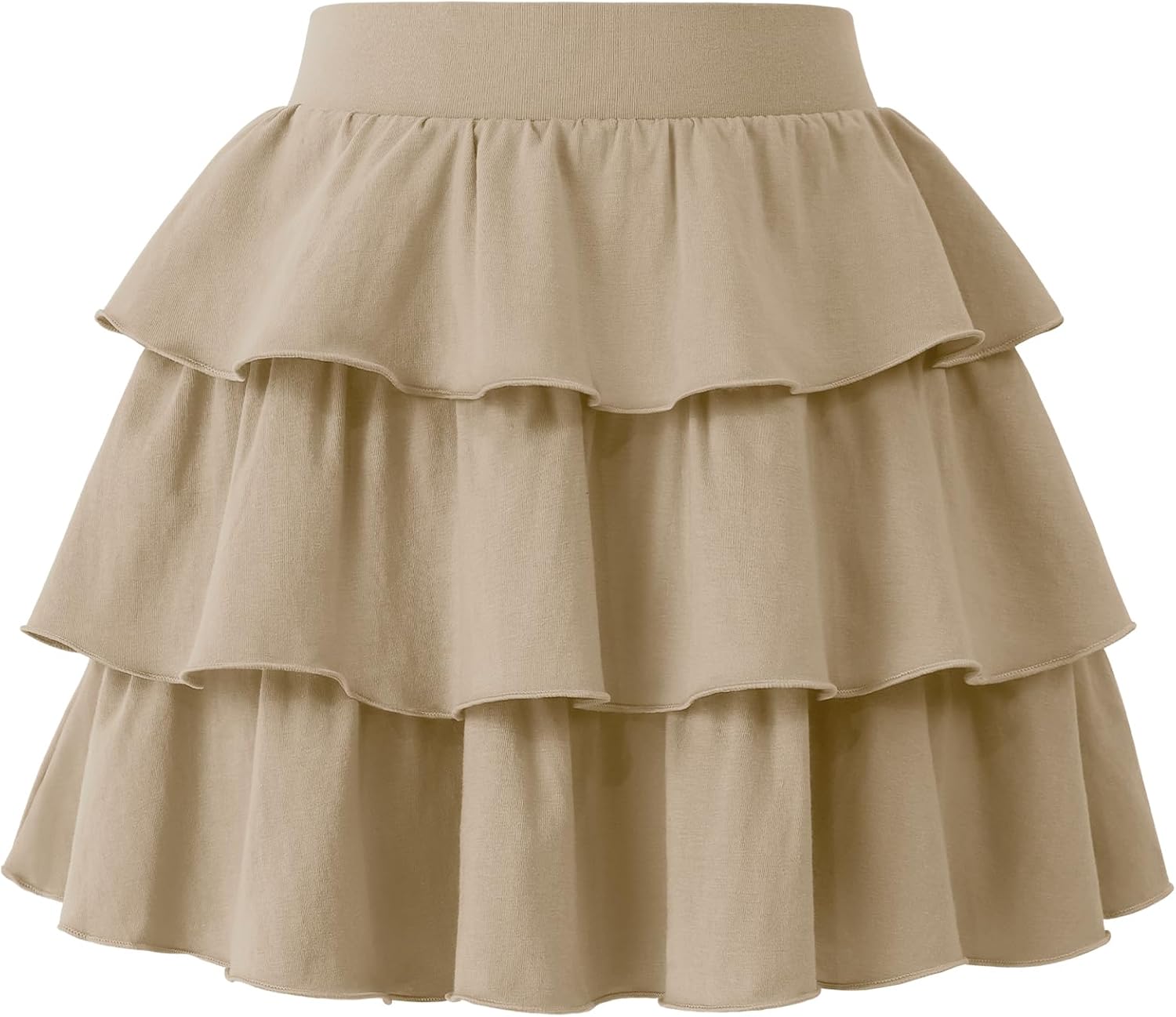 KEREDA Girls Skirt Kids Casual 3-Layer Ruffle Skort School Uniform Skirts for Girls