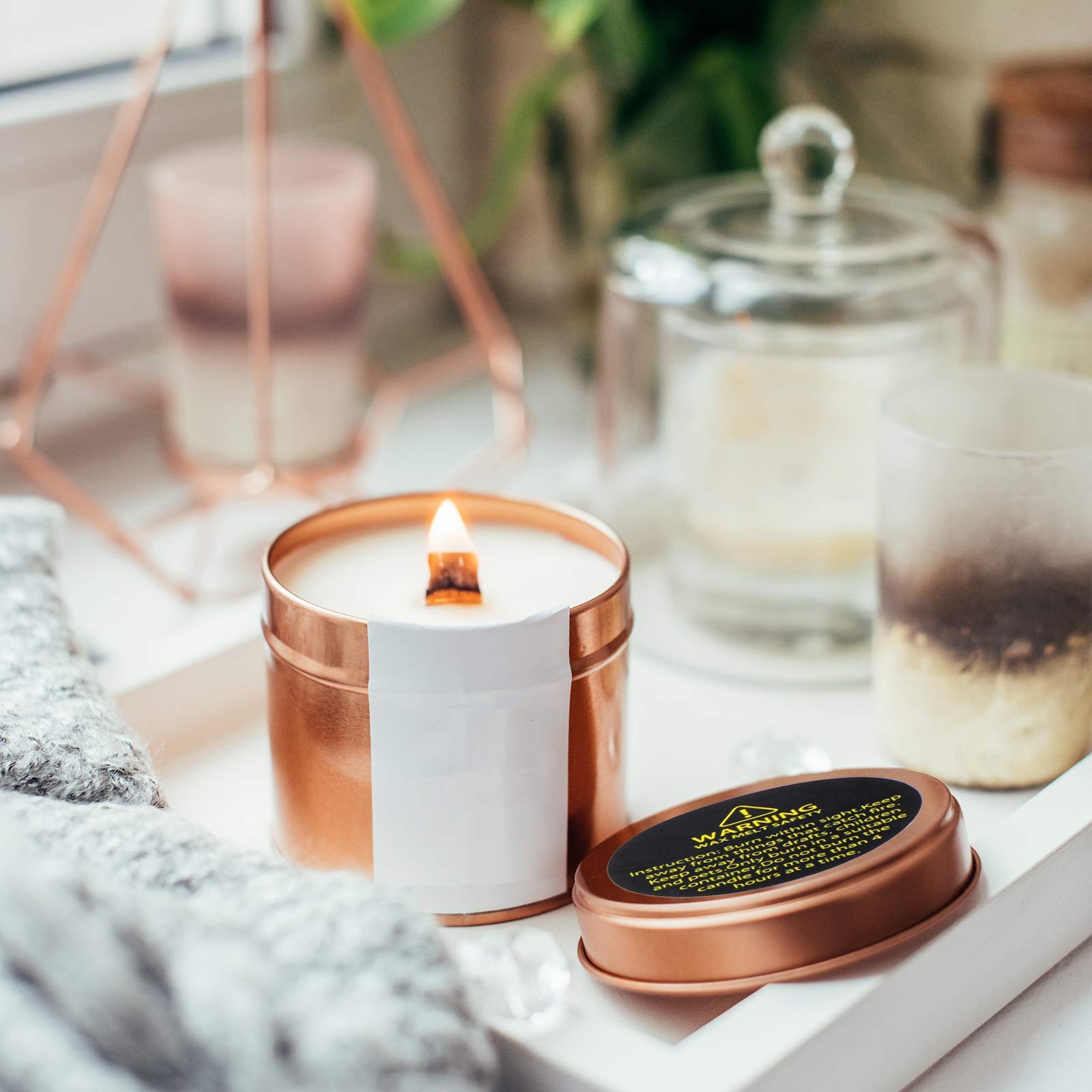 Candle Warning Stickers Candle Safety Label Candle Jar Container Labels Black Wax Melting Safety