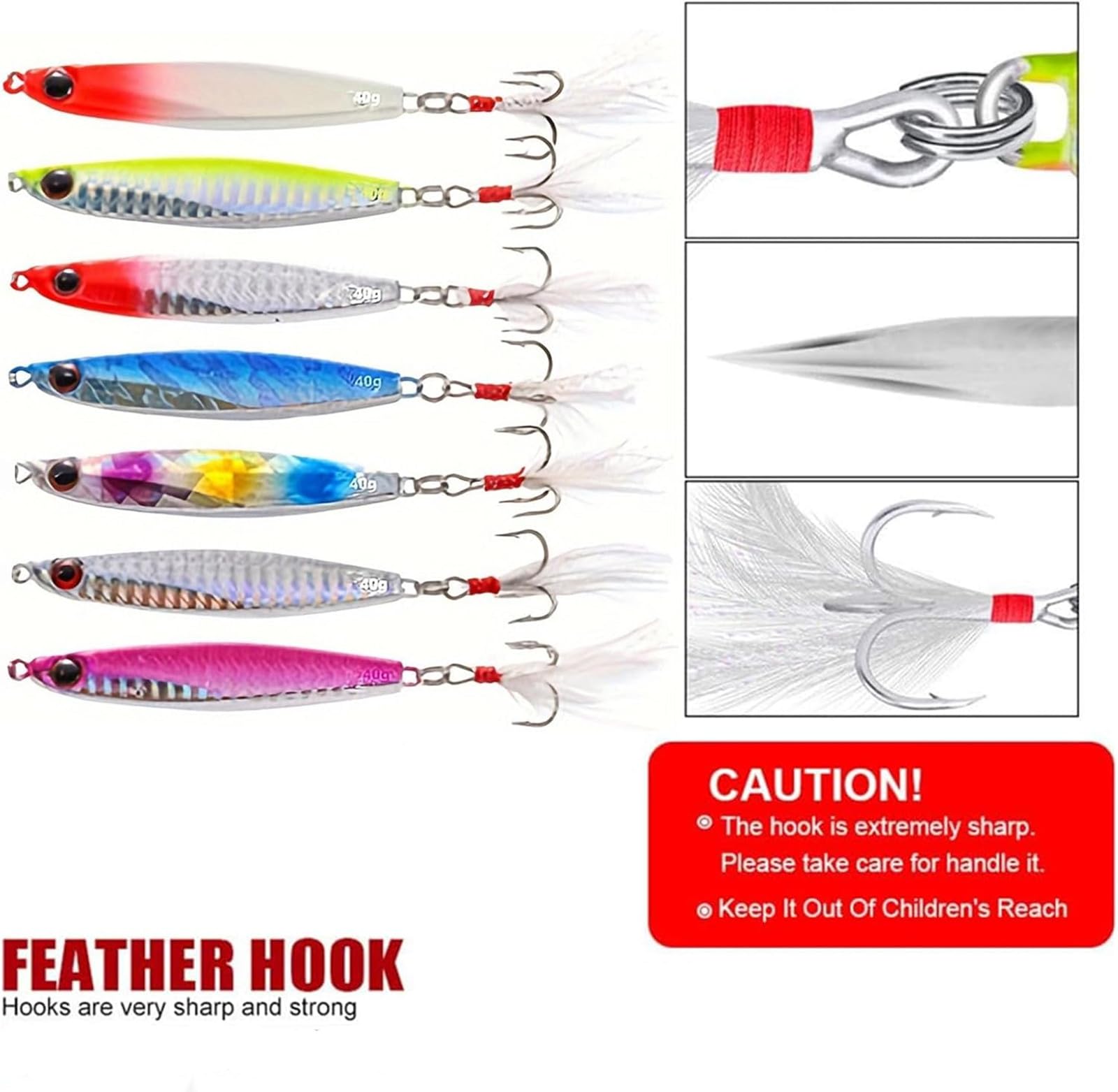 Set di esche da pesca, 7PCS Metallo Pesca Lure Paillettes Cucchiai con Hard Bait Per Sea Lake Lure Strumento per acqua dolce Trota Bass Salmone Pesca
