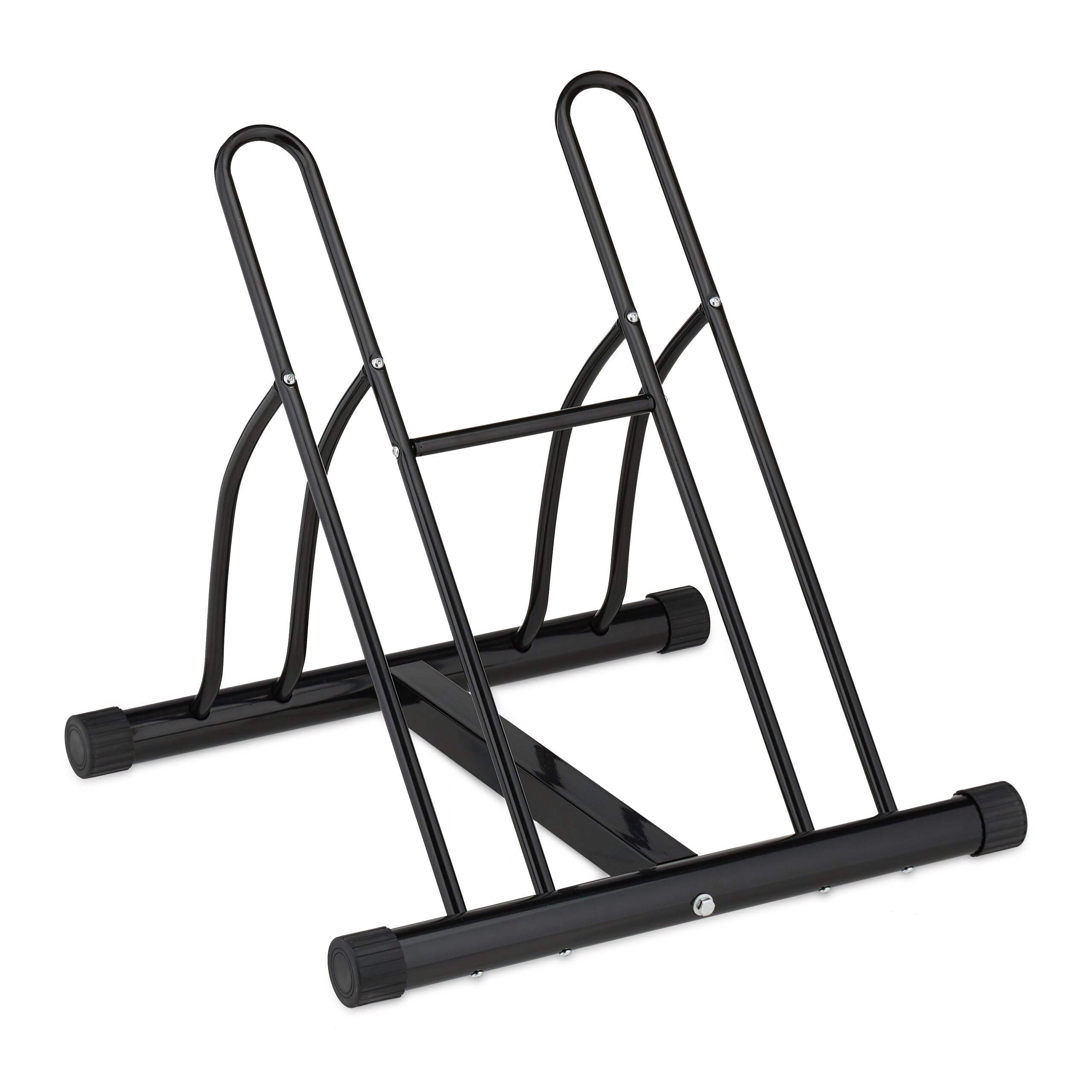 Relaxdays Soporte Bicicletas para Interior, para 2 Bicis, Neumáticos hasta 60 mm, Acero, 57 x 60,5 x 55 cm, Negro