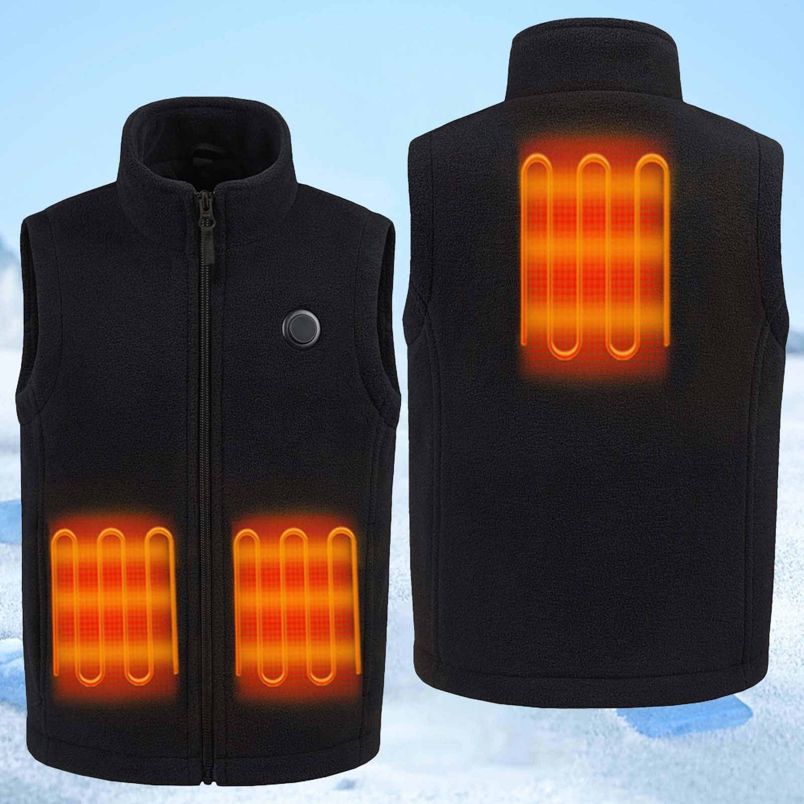 Gilet chauffant en polaire pour filles et garçons avec charge USB, batterie rechargeable, veste chaude doublée en polaire pour enfants, activités de plein air d'hiver