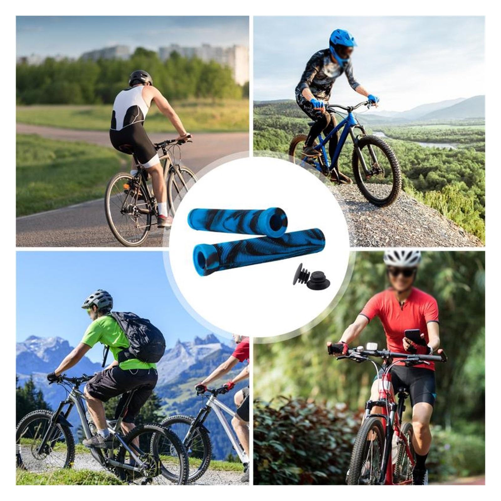 Impugnature di bici Manopole For Bici In Gomma Manicotto For Manubrio Da Ciclismo Con Design Antiscivolo Copertura For Manopole In Gomma Morbida Antiscivolo Compatibile Con MTB BMX Impugnature ergonom