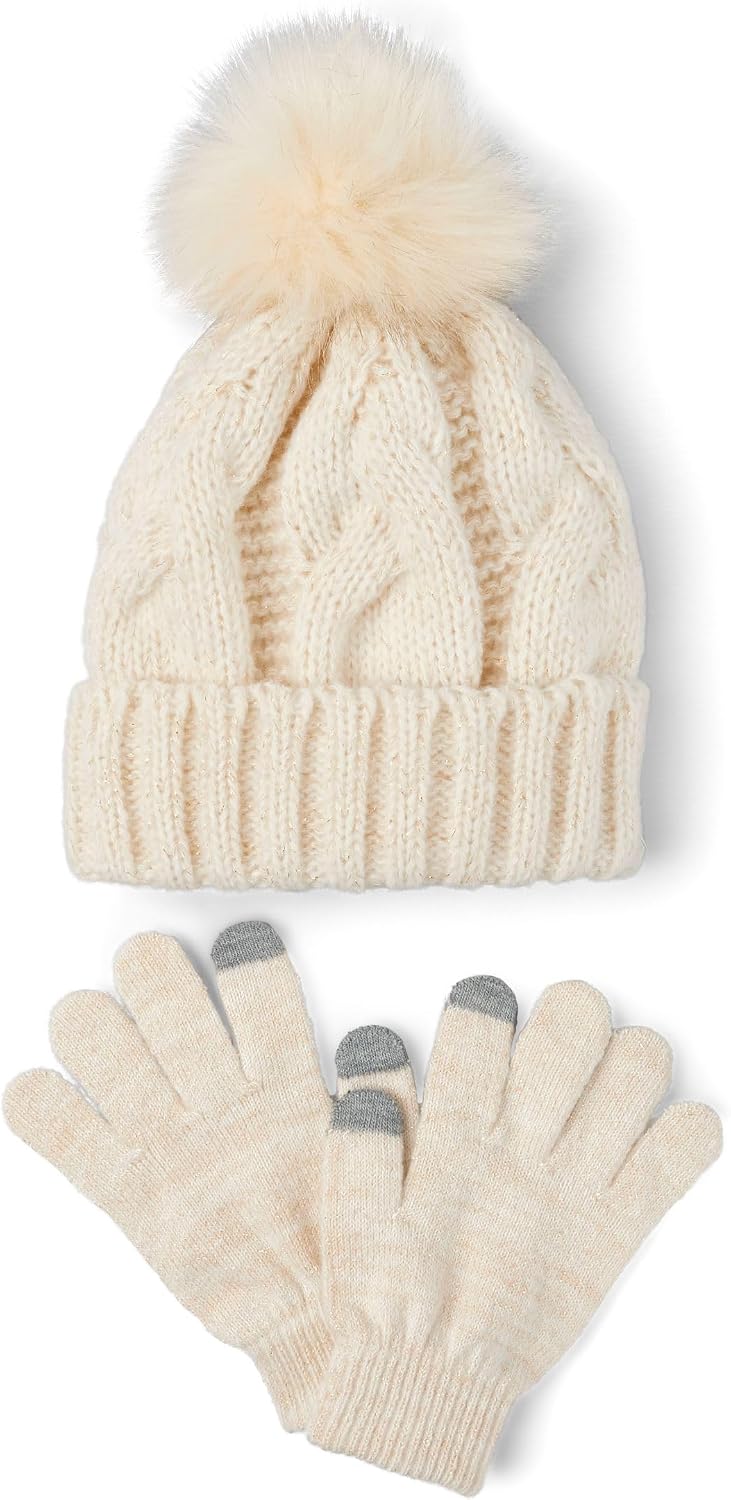 The Children's Place Girls' Winter Hat and Mittens Cold Weather Set