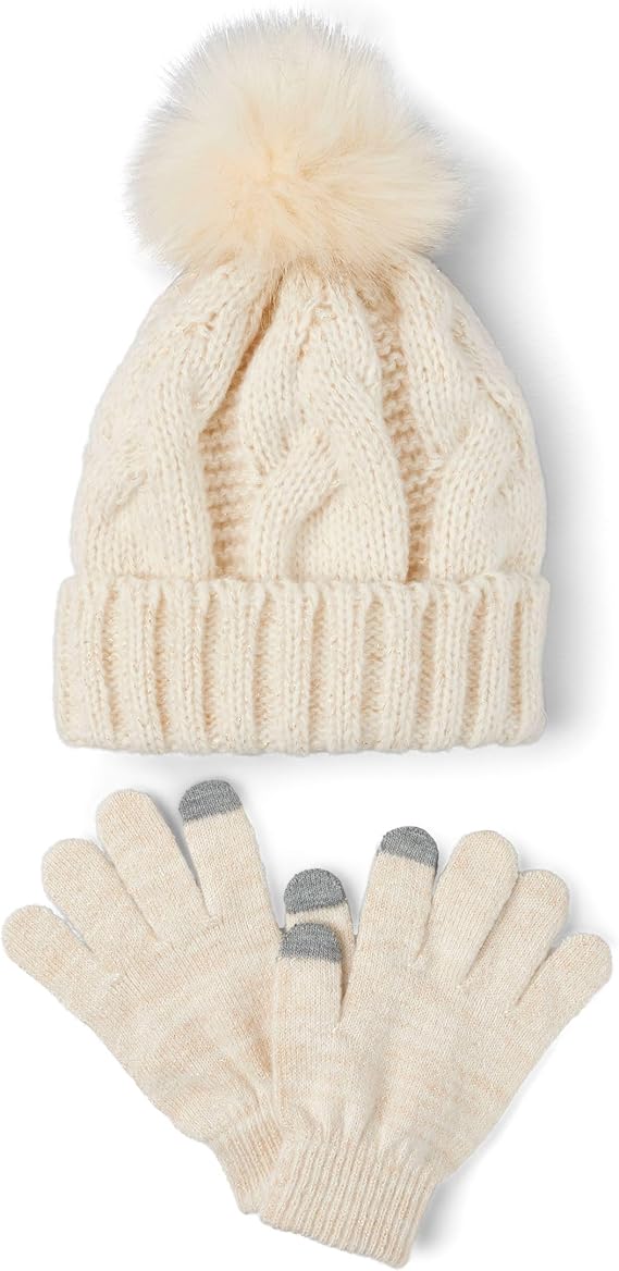 The Children’s Place Girls Winter Hat and Mittens Set - Warm Knit Cold Weather Accessories for Kids