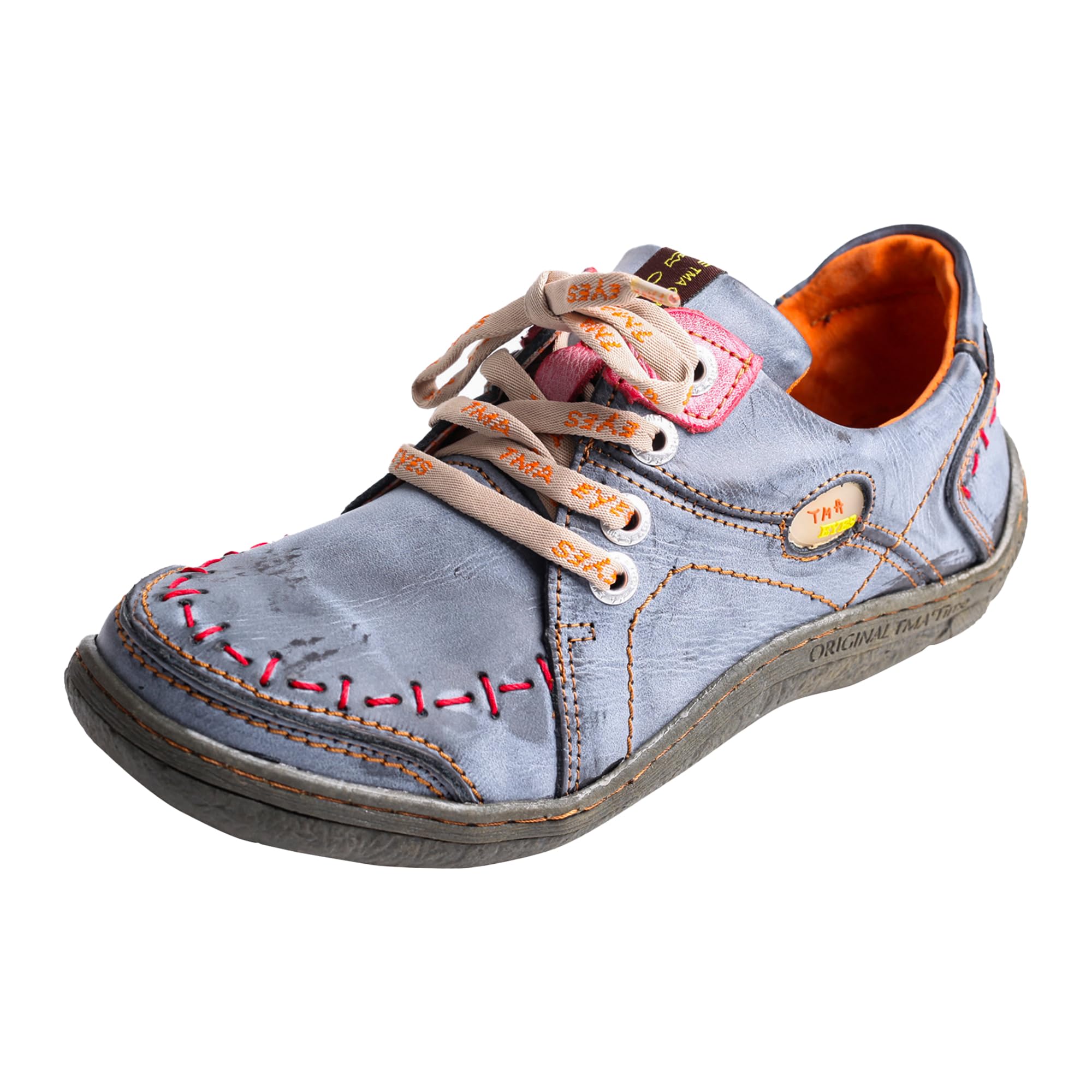 TMA EYES cómodos, de Moda y Retro Zapatos Casuales de Cuero cosidos a Mano