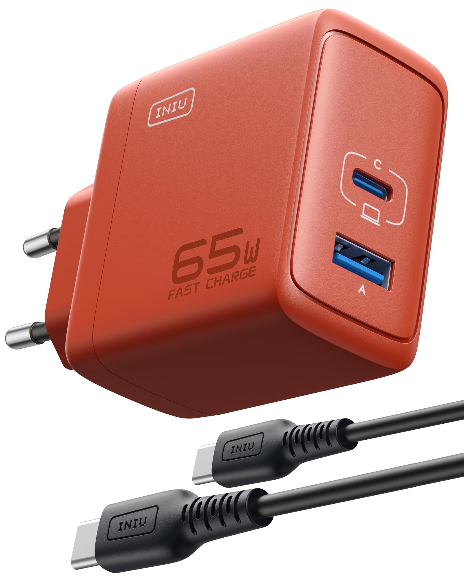 INIU 65W USB C Ladegerät, 3-in-1 Schnellladegerät, GaN PD Netzteil Mehrfach Adapter für iPhone 17 16 15 Pro Max, MacBook Air iPad Pro, Samsung S25 S24 S23 Ultra, Pixel 9 8, Xiaomi