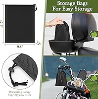 Vista 7 de Motorcycle Cover, All Season Universal Weather Waterproof Sun Outdoor Protection Durable Motorbike Covers with Lock-Holes & Storage Bag Fits up to