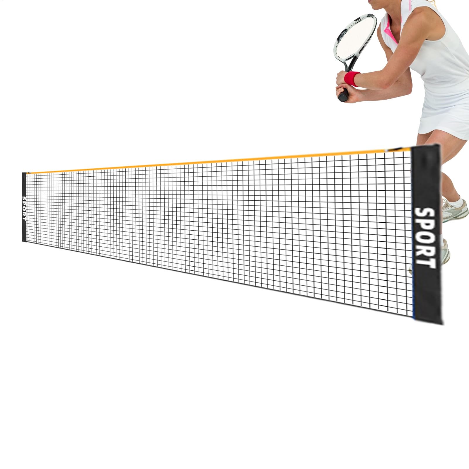 Rete da Badminton per Giardino,pieghevole, altezza regolabile, resistente alle intemperie | Rete da pallavolo per giardino - per Adulti e Bambini Sport Spiaggia Piscina Corte Prato Allenamento