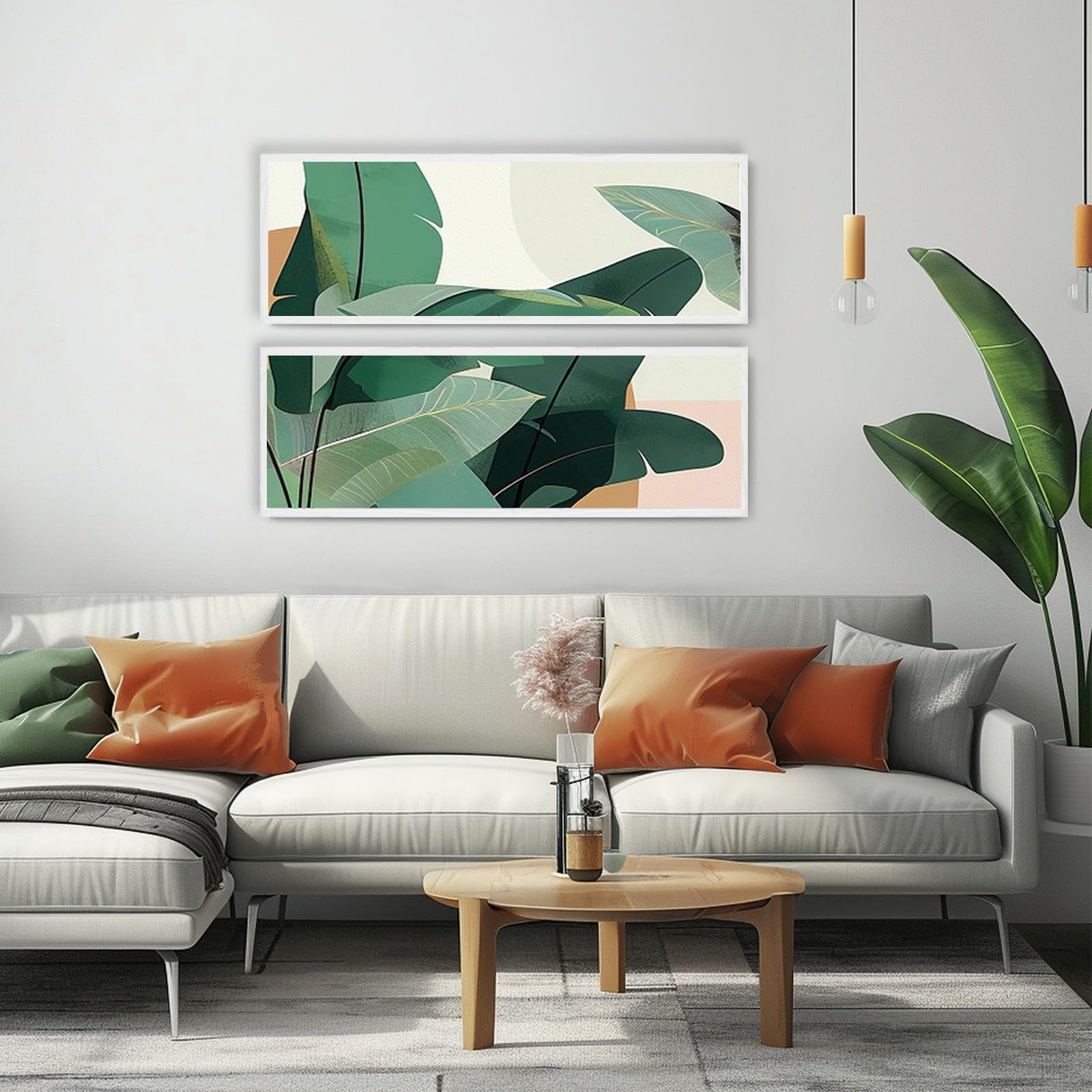 MG Design Weiß Bilderrahmen 35 x 100 cm – Aus echtem Holz mit Acrylglas, zum Aufhängen & Aufstellen, für Fotos, Poster & Puzzle