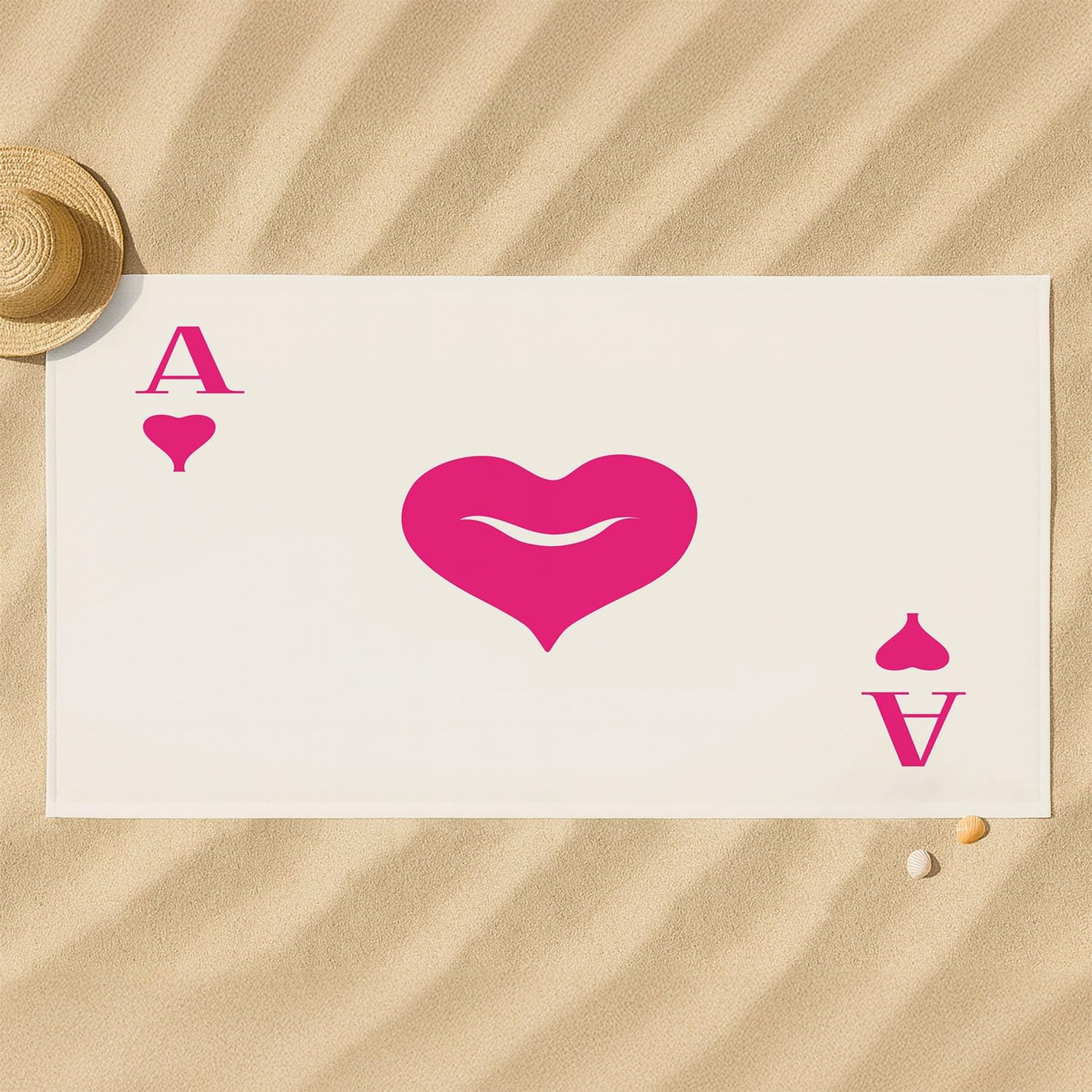 Amerikanisch, Retro, Angesagt, Sweet & Edgy Strandtuch 230 x 210 cm - Strandtuch trandtuch Leichtdünn Weich Pinke Lippenabdrücke, Buchstaben-Motiv,für Strand, Pool, Yoga, Picknick