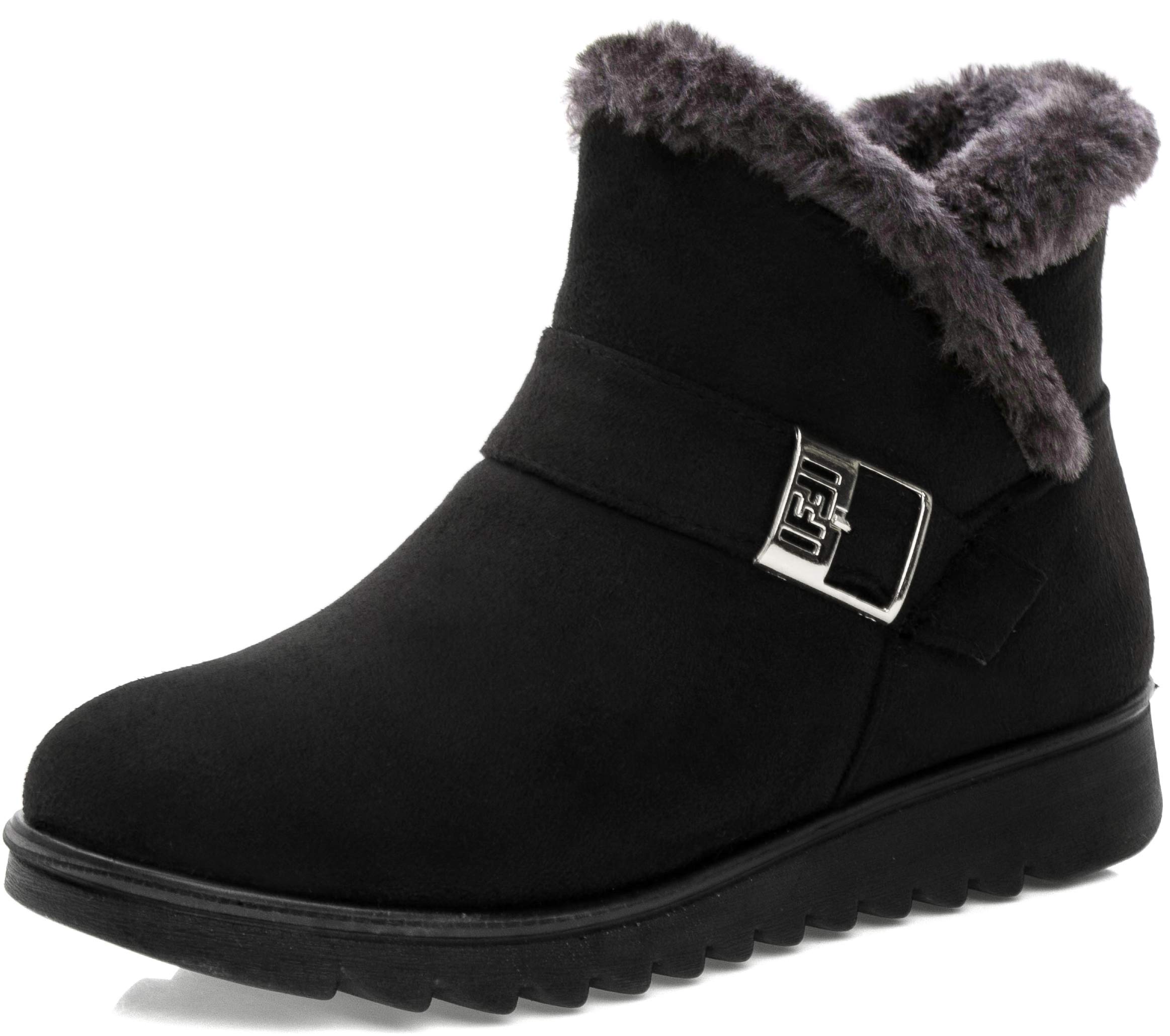 Vunavueya Stivali Donna Invernali Scarpe Stivaletti da Neve con Imbottitura Calda Stivali alla Caviglia Caldi Boots Scarpe 35-41.5