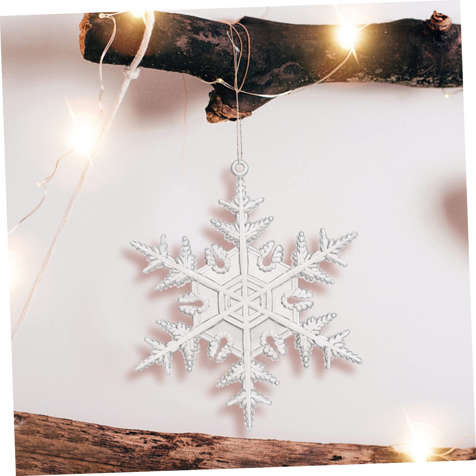 PRETYZOOM 54 STK Transparenter Schneeflocken-anhänger Weihnachten Hängende Acryl-Schneeflocke Weiße Schneeflockenornamente Weihnachten Hängende Schneeflocken Winterschneeflockendekoration