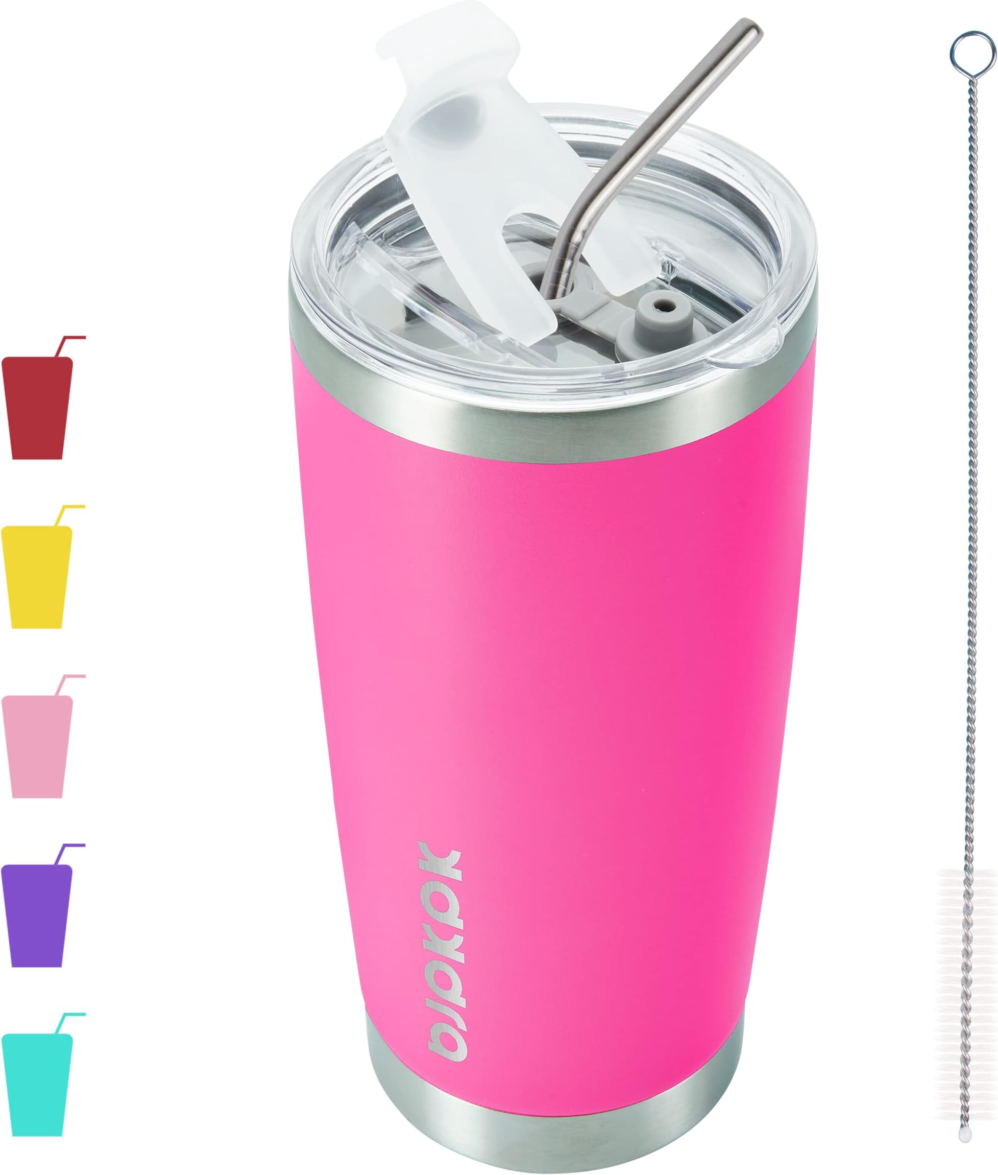 BJPKPK 20 oz Coffee Tumbler with Lid, Straw, Insulated Stainless Steel Mug