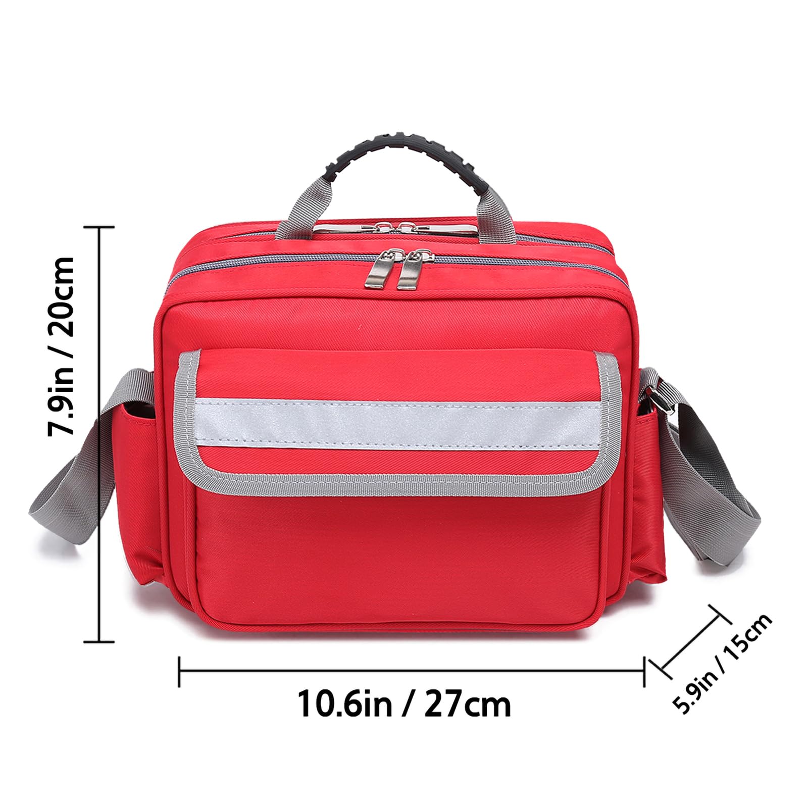Borsa medica traumatologica, kit di sopravvivenza di emergenza con scomparti etichettati con tracolla, borsa di pronto soccorso per paramedici e forniture mediche di emergenza., Verde