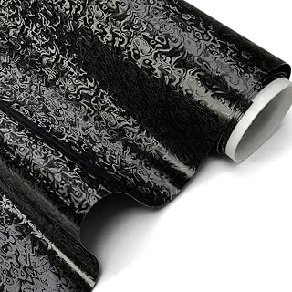 LZLRUN Cosmic Ghost Dynamic Hydrographic Car Vinyl Wrap Film, Forged Carbon Fiber DIY Body Color Change Decal Sticker (Matte Black, 1ft x 10ft)