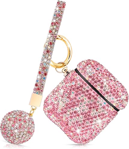 Miniatura 8 de Lujosa funda para AirPods con diamantes de imitación, ostentosa funda de diamantes protectora de estuche de carga de AirPods para Apple I10I12 TWS