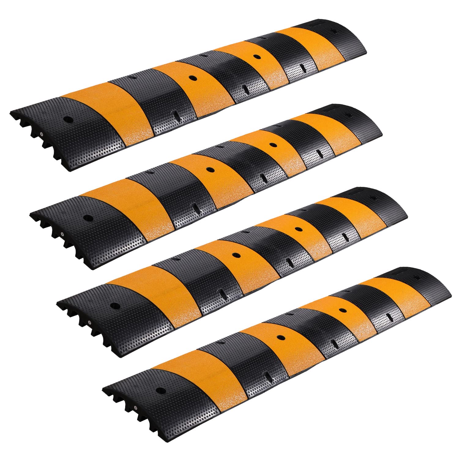 Buy 4 Pack 6 Feet Rubber Cable Protector, 2 Channel Rubber Driveway