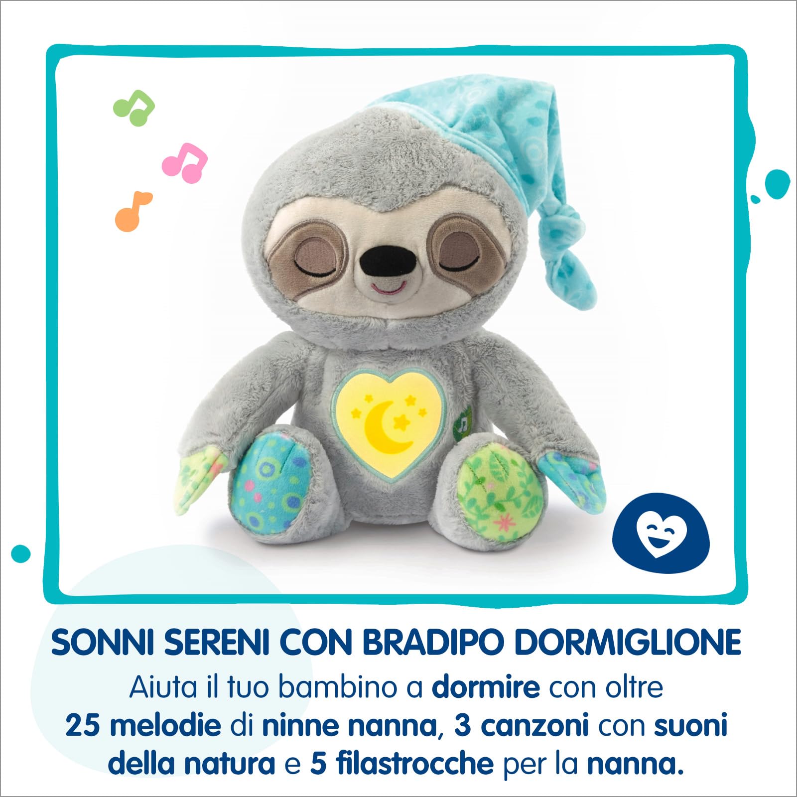 VTech Dormiglione, Dolce Nanna, Peluche con Luce Notturna Bambini, Luce Musicale con 25 Melodie e 3 Canzoni, 3 Modalità di Ascolto, Lingua Italiana, Batterie Incluse, 0-6 Anni
