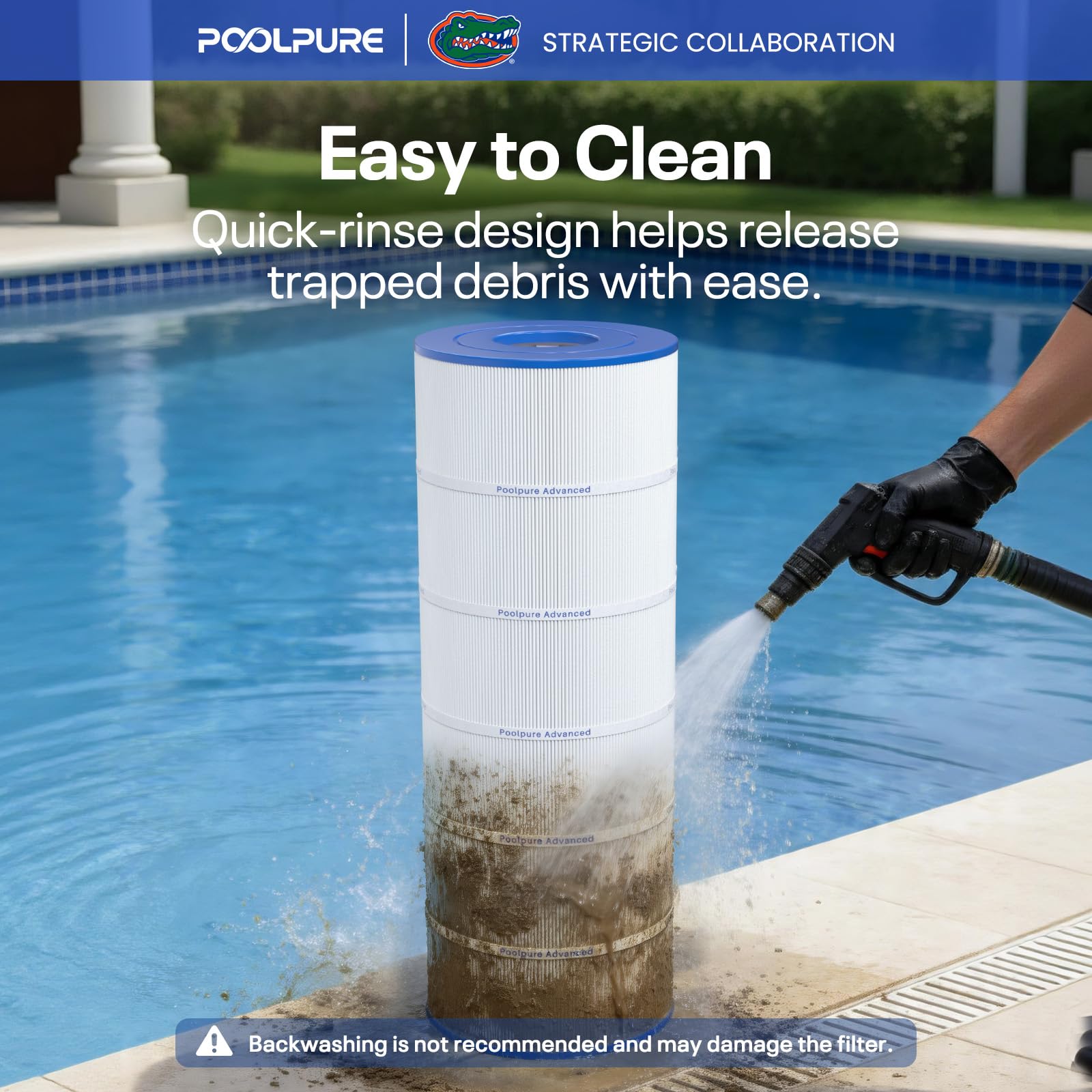 POOLPURE Filtre PLFPA200S remplace PA200S, Hayward CX200XRE, Hayward SwimClear C200S, cartouche filtrante