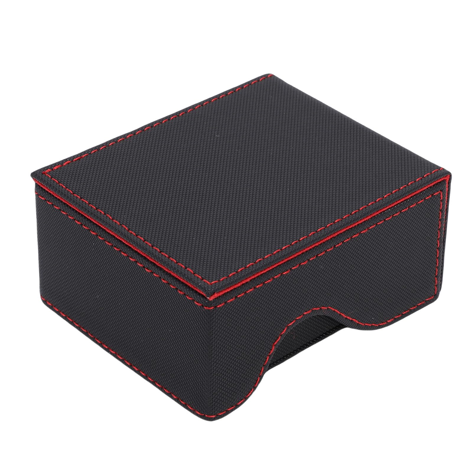 Greensen Torre de Dados de Cuero PU, Diseño Plegable Magnético con Forro de Terciopelo y Textura Antideslizante, para Juegos de Mesa de Dungeons and Dragons RPG (Negro Rojo)