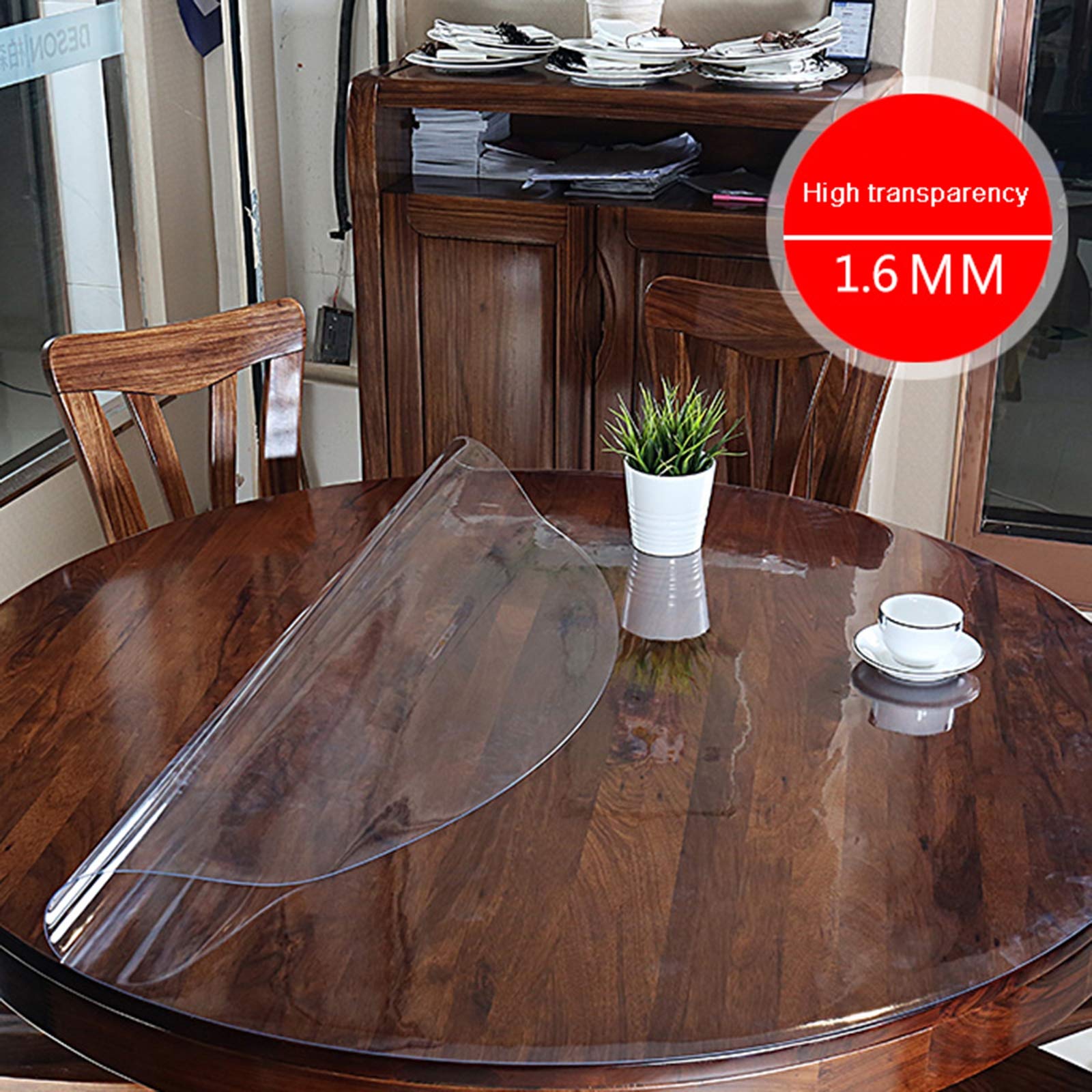 Tovaglia Plastificata Rettangolare Tovaglia Rotonda PVC Trasparente - Impermeabile, Facile Da