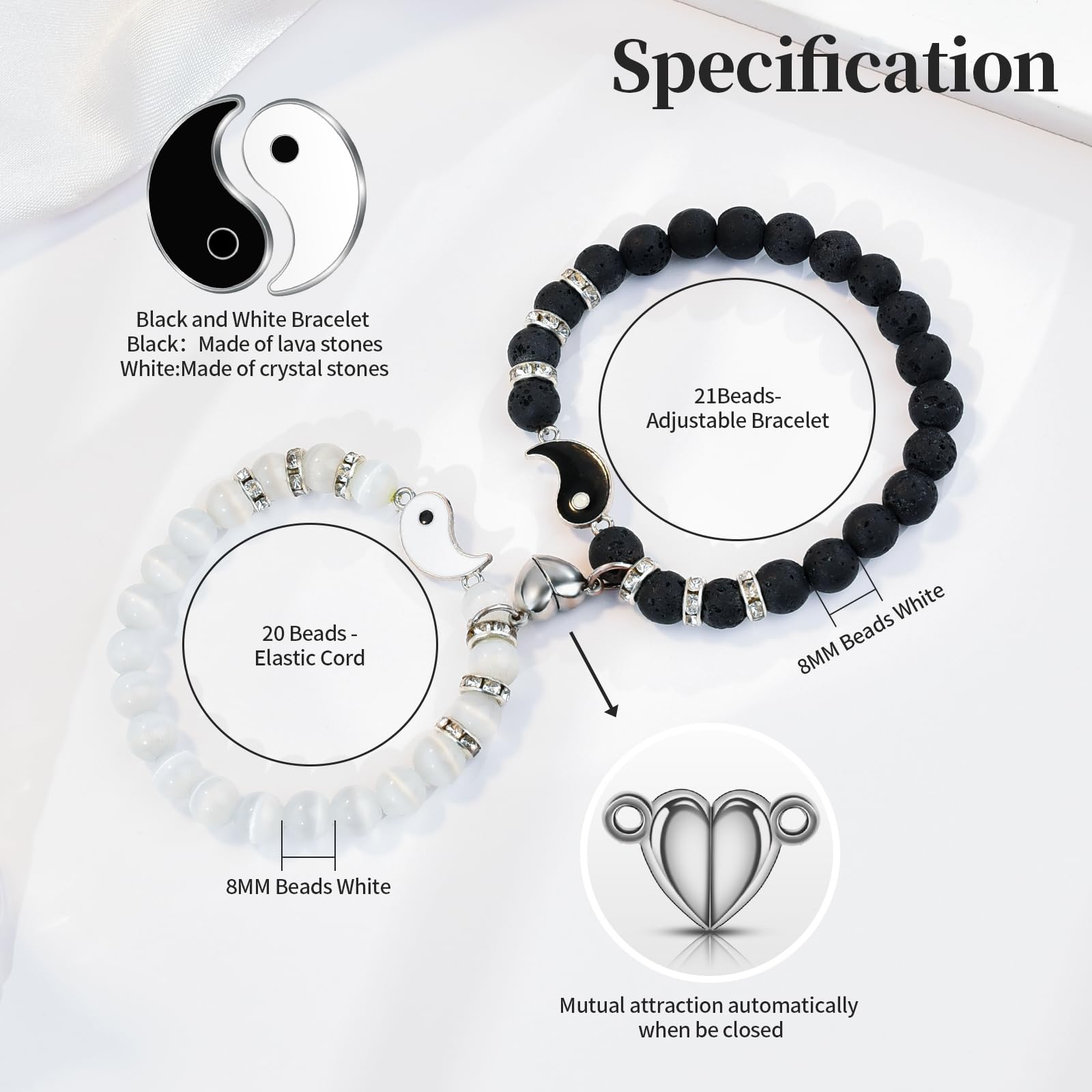 BOCHOI 2 Articoli Ti Amo Bracciale Regali Di Coppia Regalo Anniversario Per Lui Abbinato Per Fidanzato Fidanzata Il Mio Amore Anima Gemella Gioielli