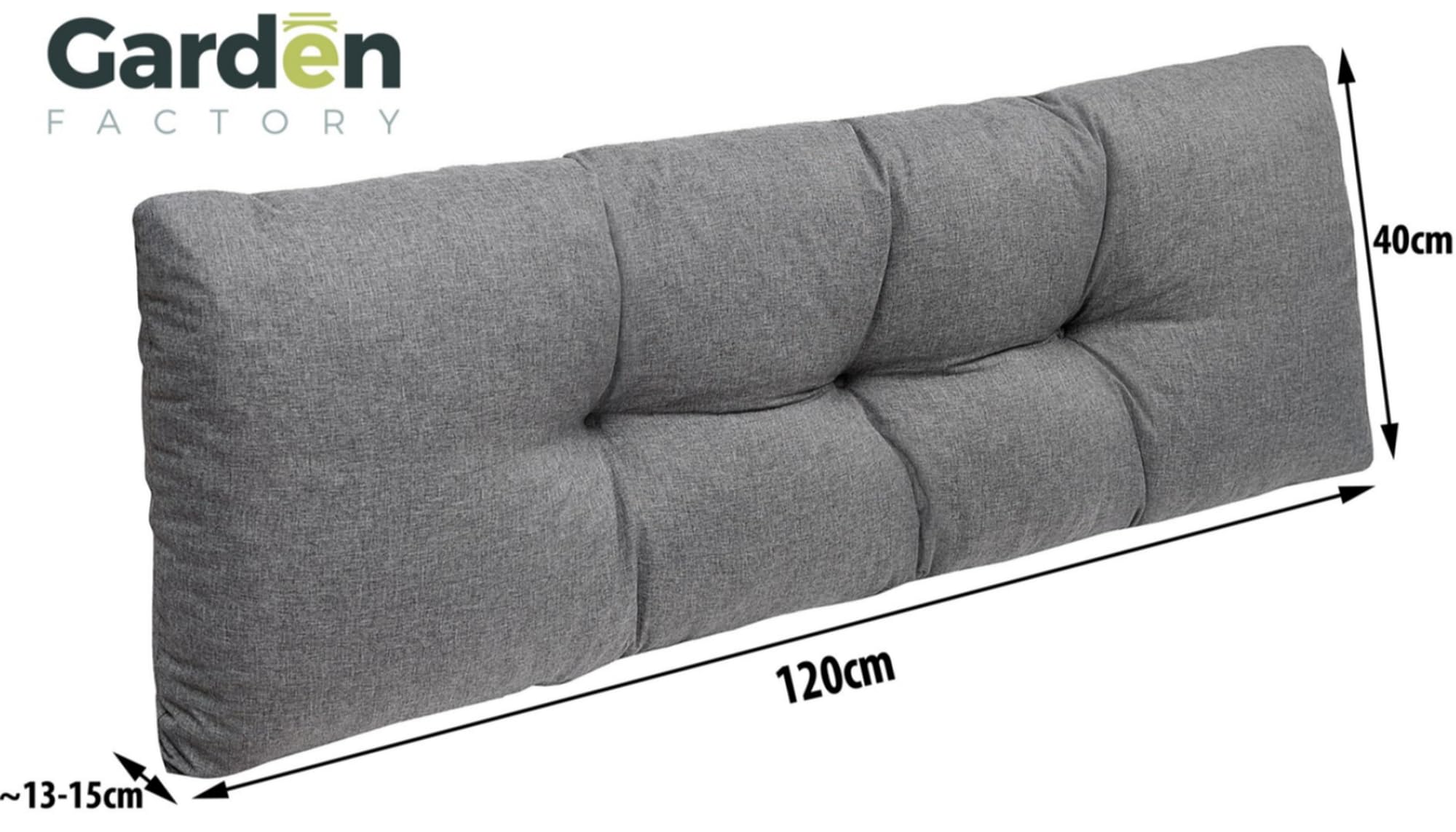 Palettenkissen Palettenauflagen Palettenpolster Sitzkissen, Rückenlehne oder Set, Gesteppt (Set (Sitzkissen 120x60 + Rückenlehne 120x40), Grau)