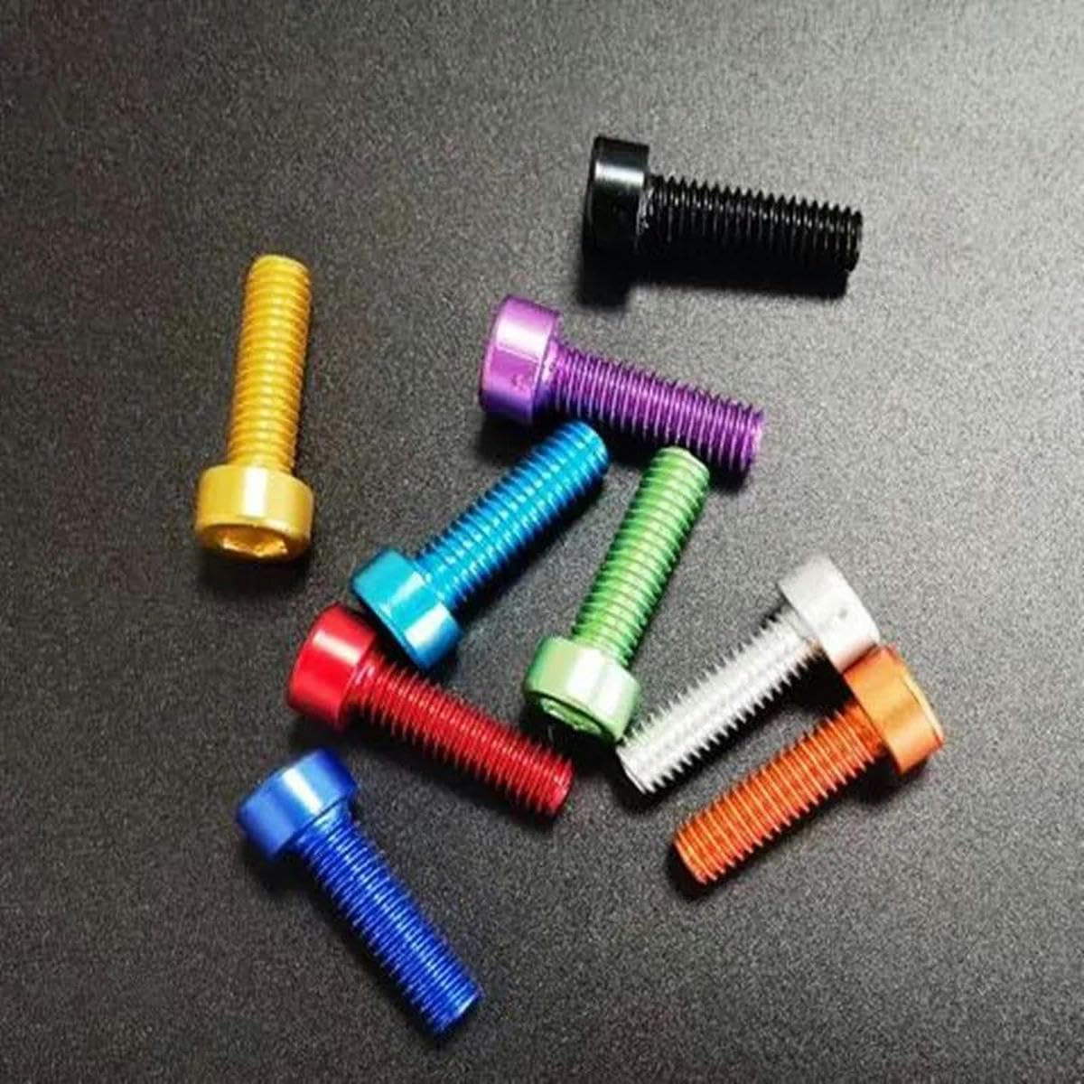 Viti M5 DIN 912 Testa Cilindrica Esagono Incassato - Alluminio Anodizzato 10 Pezzi