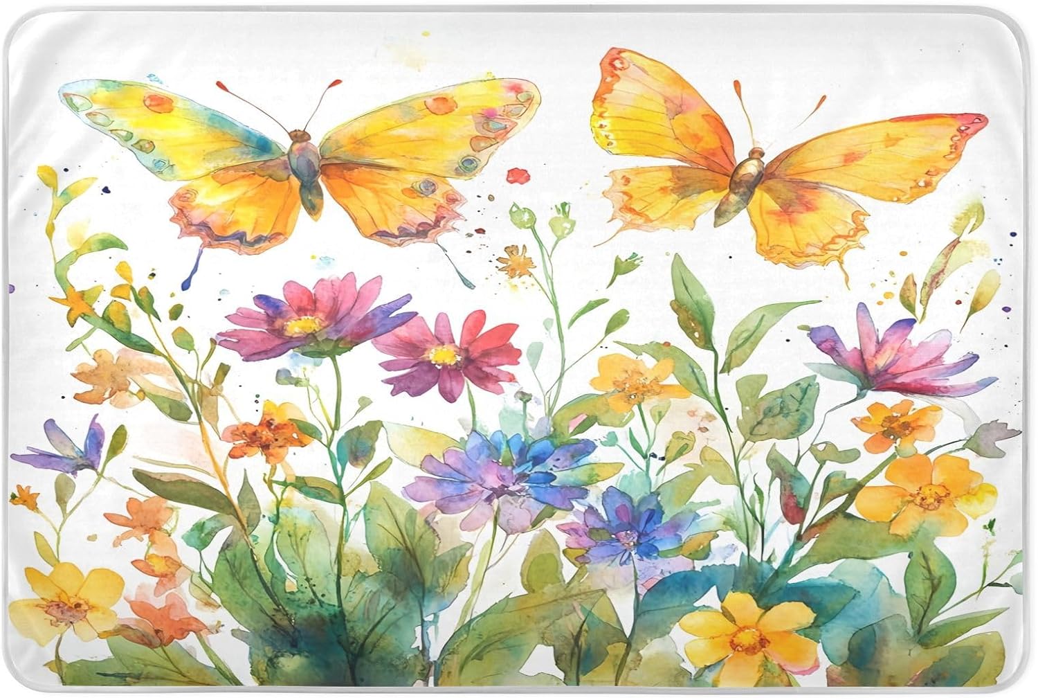 CEBUGI 34” x 52”Washable Underpads Heavy Absorbency Waterproof Incontinence Bed Pads Butterflies Wildflowers Pee Pads for Adults Kids and Baby